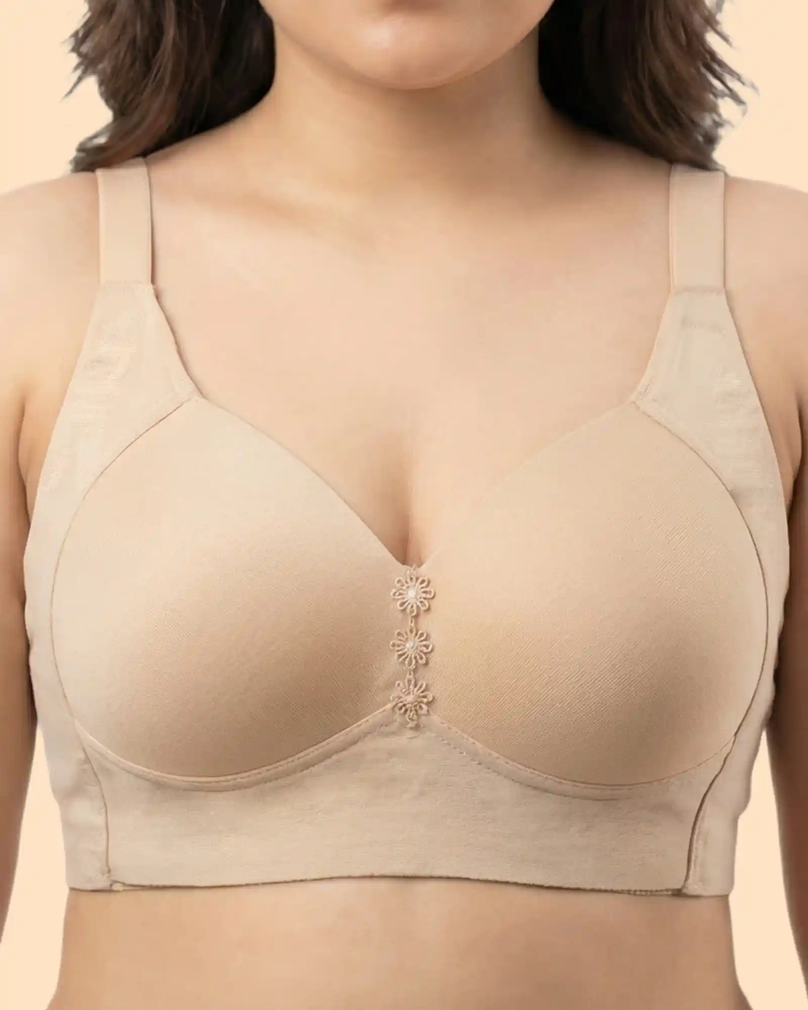 Cotton Padded Plus-Size M-Frame Minimiser Bonded Bra (SB-9203)(Skin) - Image 5