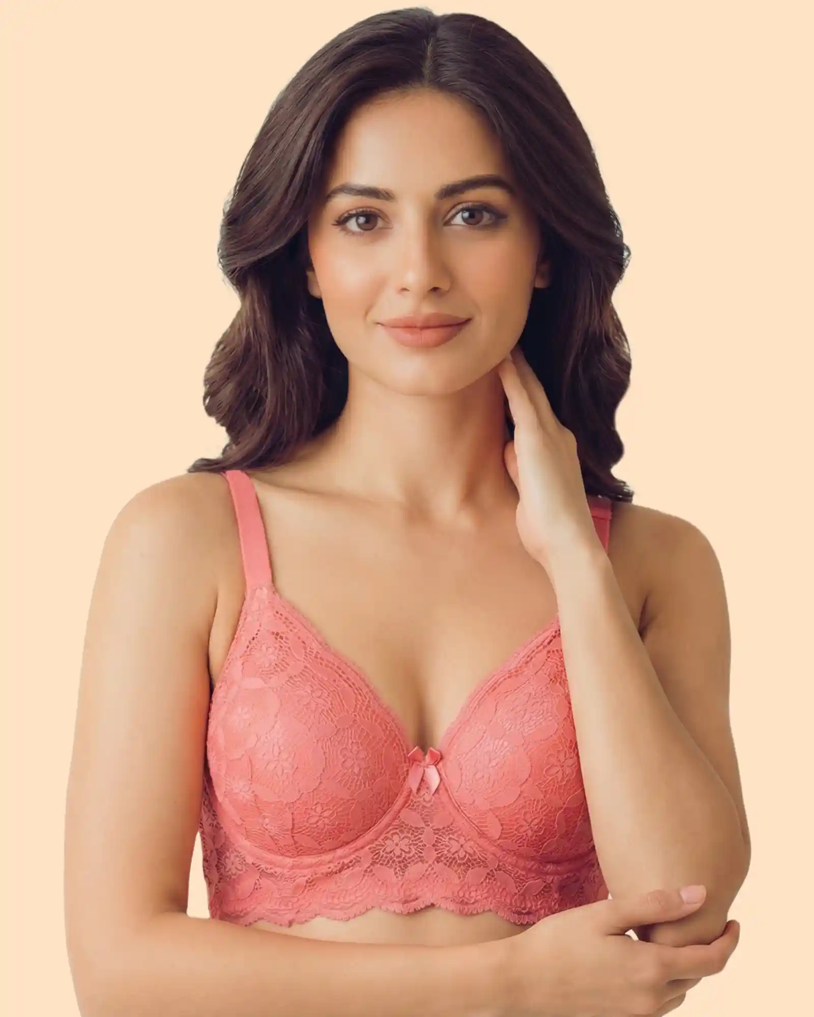 Cotton Padded Bonded Lace Bra (TW-SB-5804) - Image 3