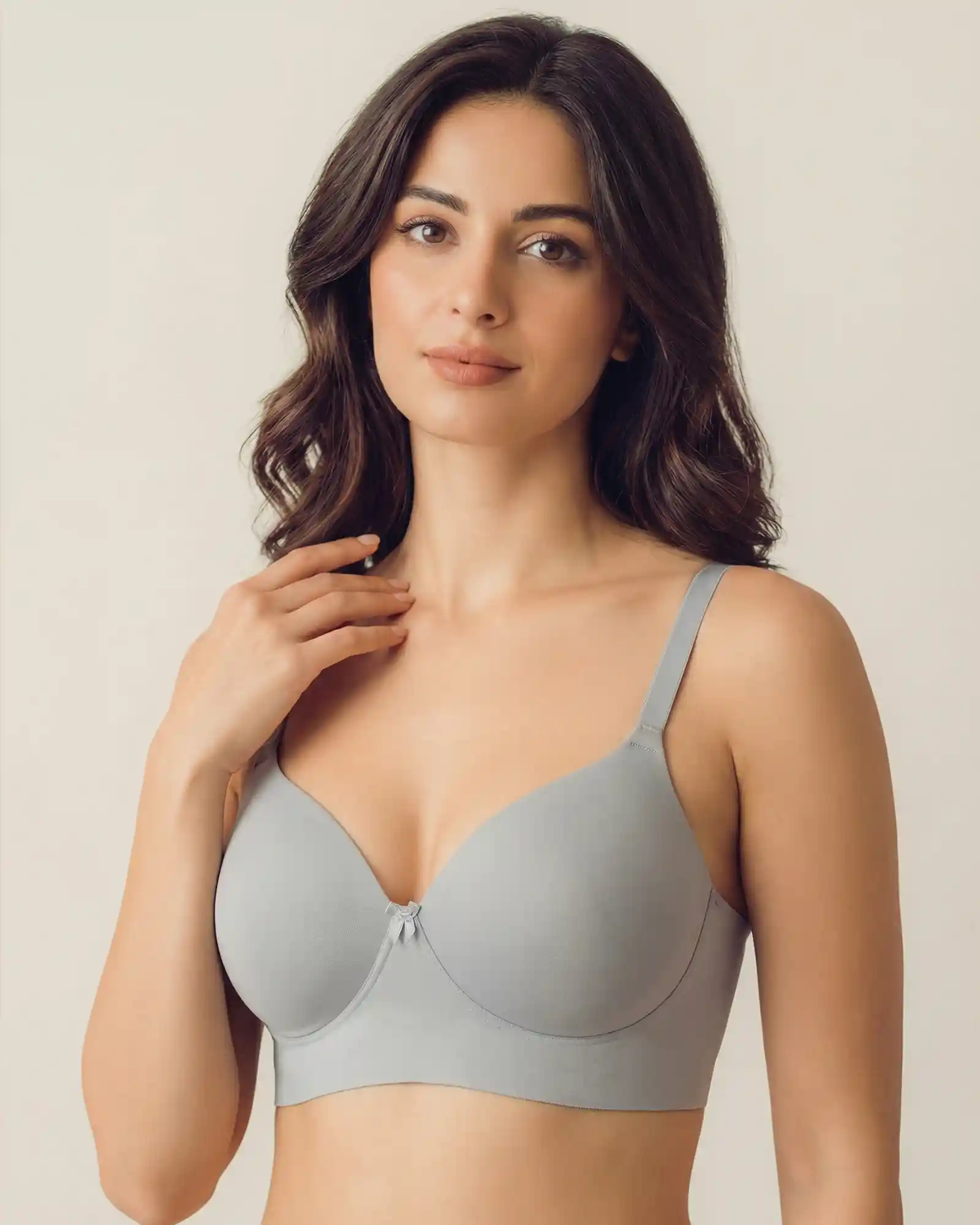 Everyday Lightly Padded Non-Wired Polyamide Bonded Bra (TW-95991 Grey) - Image 3