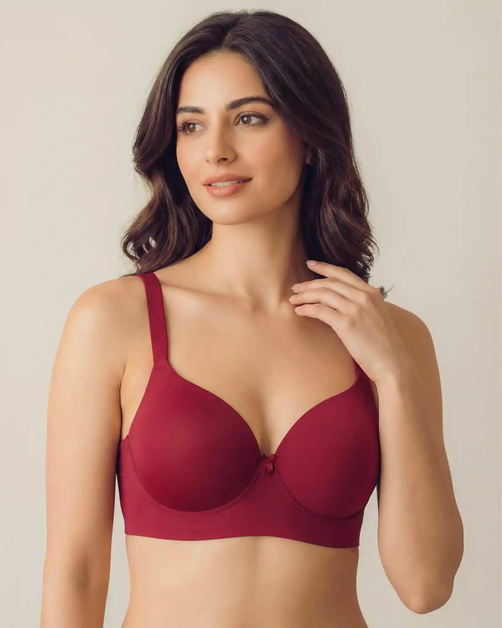 Everyday Lightly Padded Non-Wired Polyamide Bonded Bra (TW-95991 Maroon) - Image 3