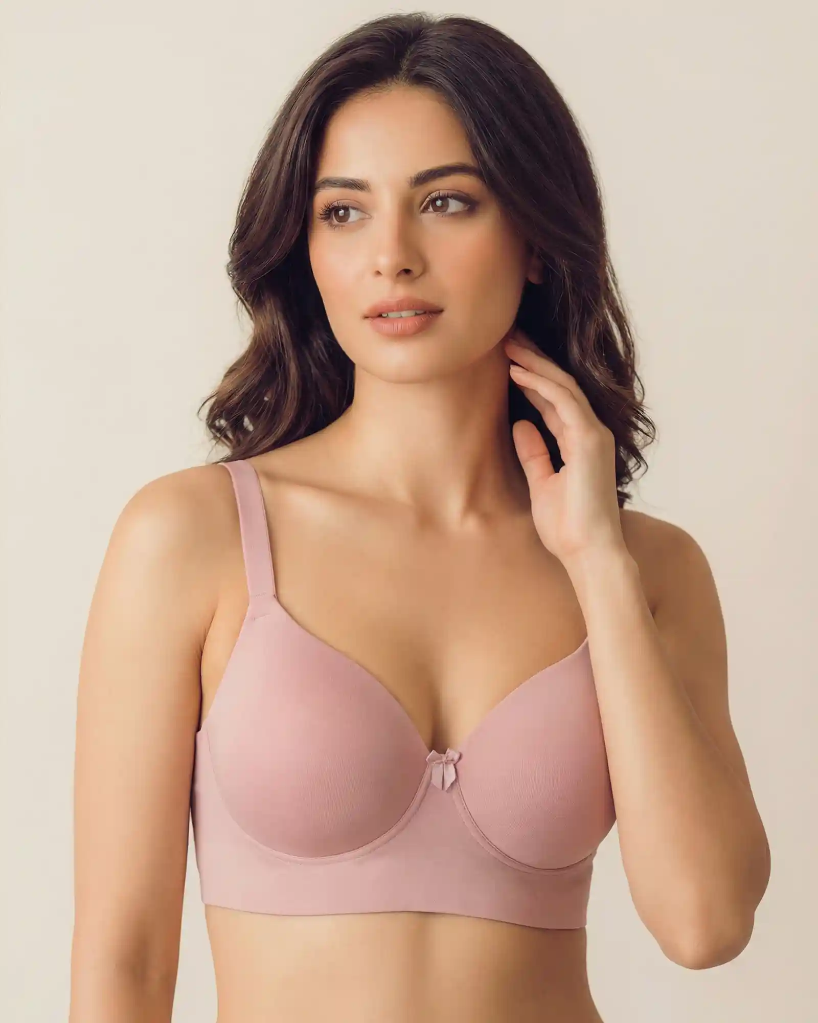 Everyday Lightly Padded Non-Wired Polyamide Bonded Bra (TW-95991 Plum) - Image 3