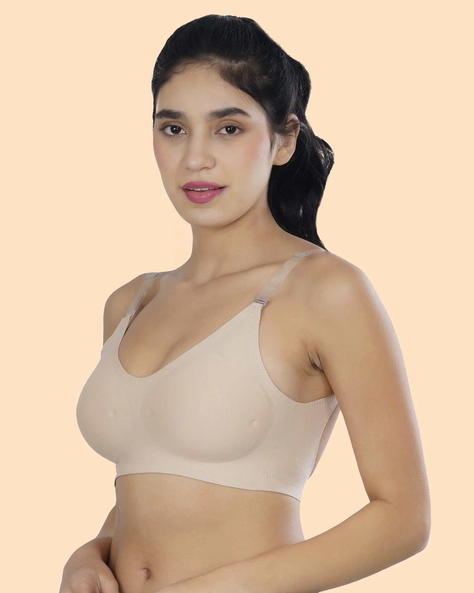 Cotton Padded Bonded Backless Everyday  Bra (TW-SB-9851-Skin) - Image 7