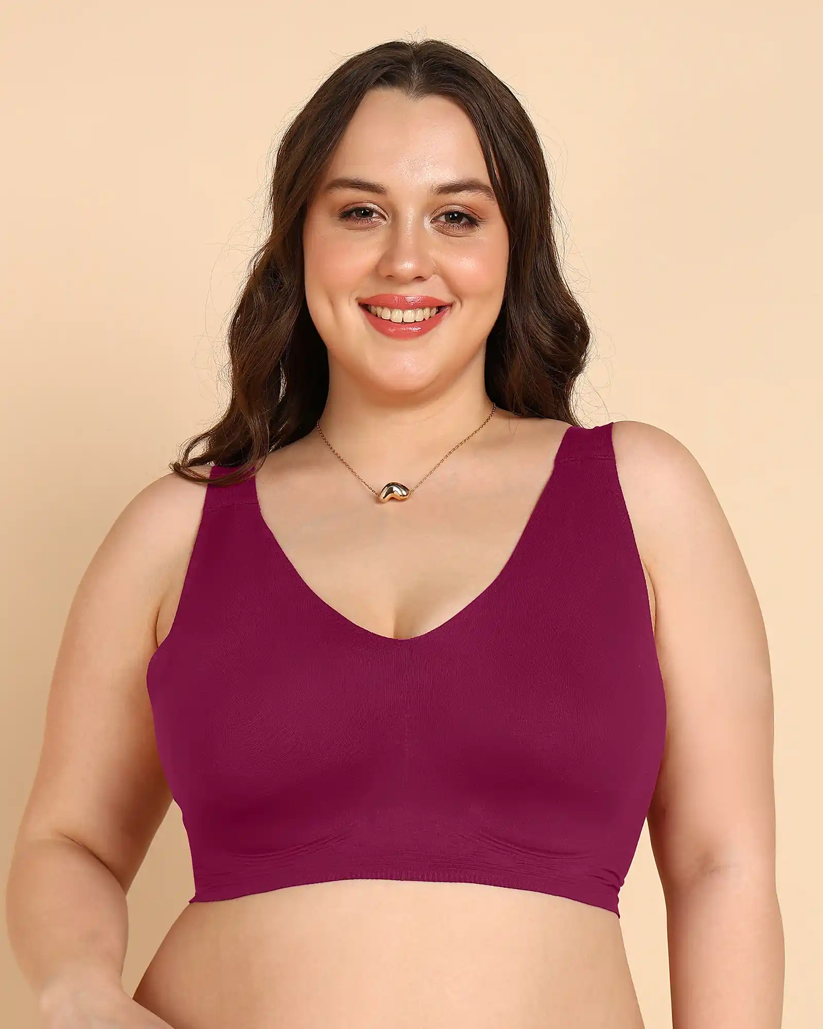 Tweens Bonded Breathable Cotton Non-Padded Full-Coverage Bra with Hidden Concealer (SB-935-Wine) - Image 7
