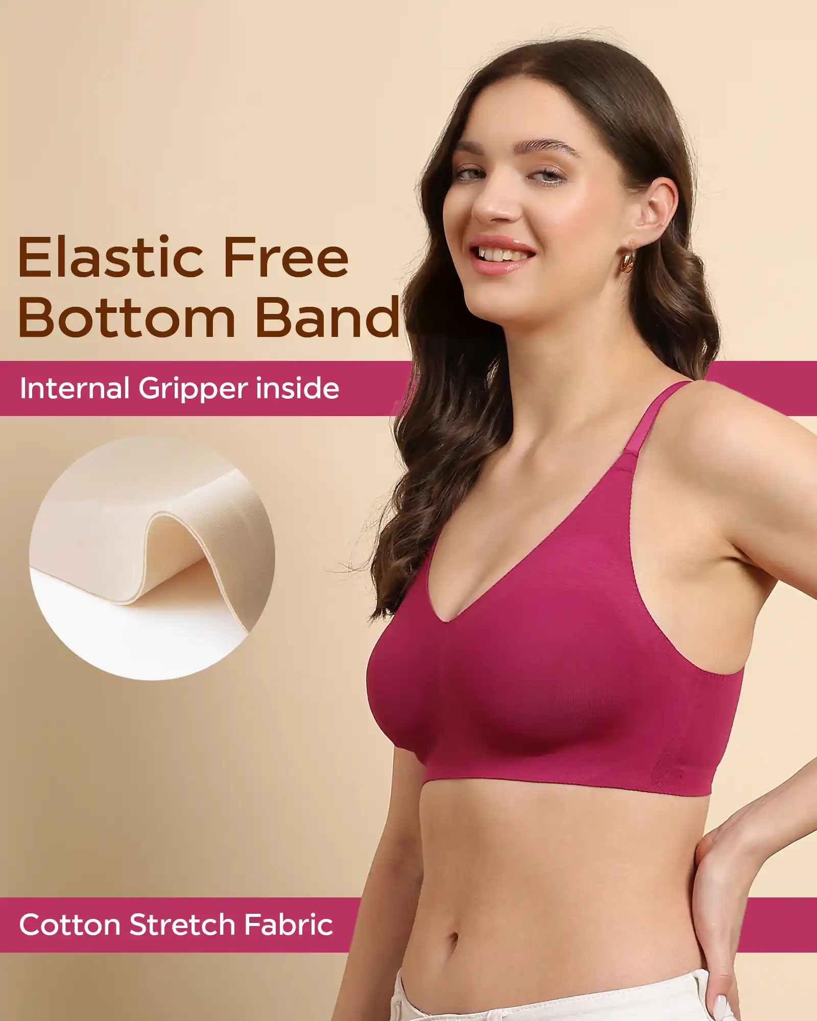 Tweens Bonded Breathable Cotton Non-Padded Full-Coverage Bra with Hidden Concealer (SB-935) - Image 17