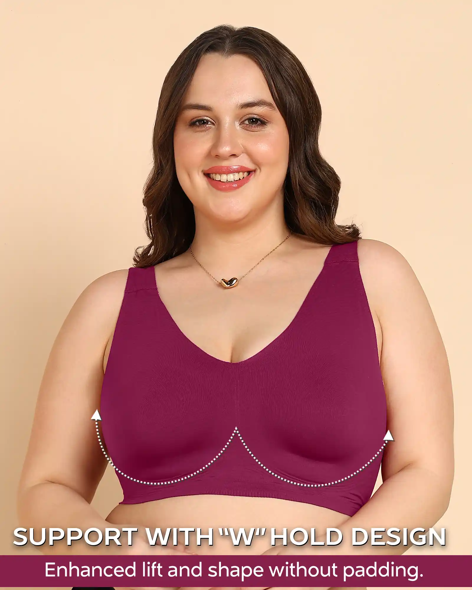 Tweens Bonded Breathable Cotton Non-Padded Full-Coverage Bra with Hidden Concealer (SB-935-Wine) - Image 9