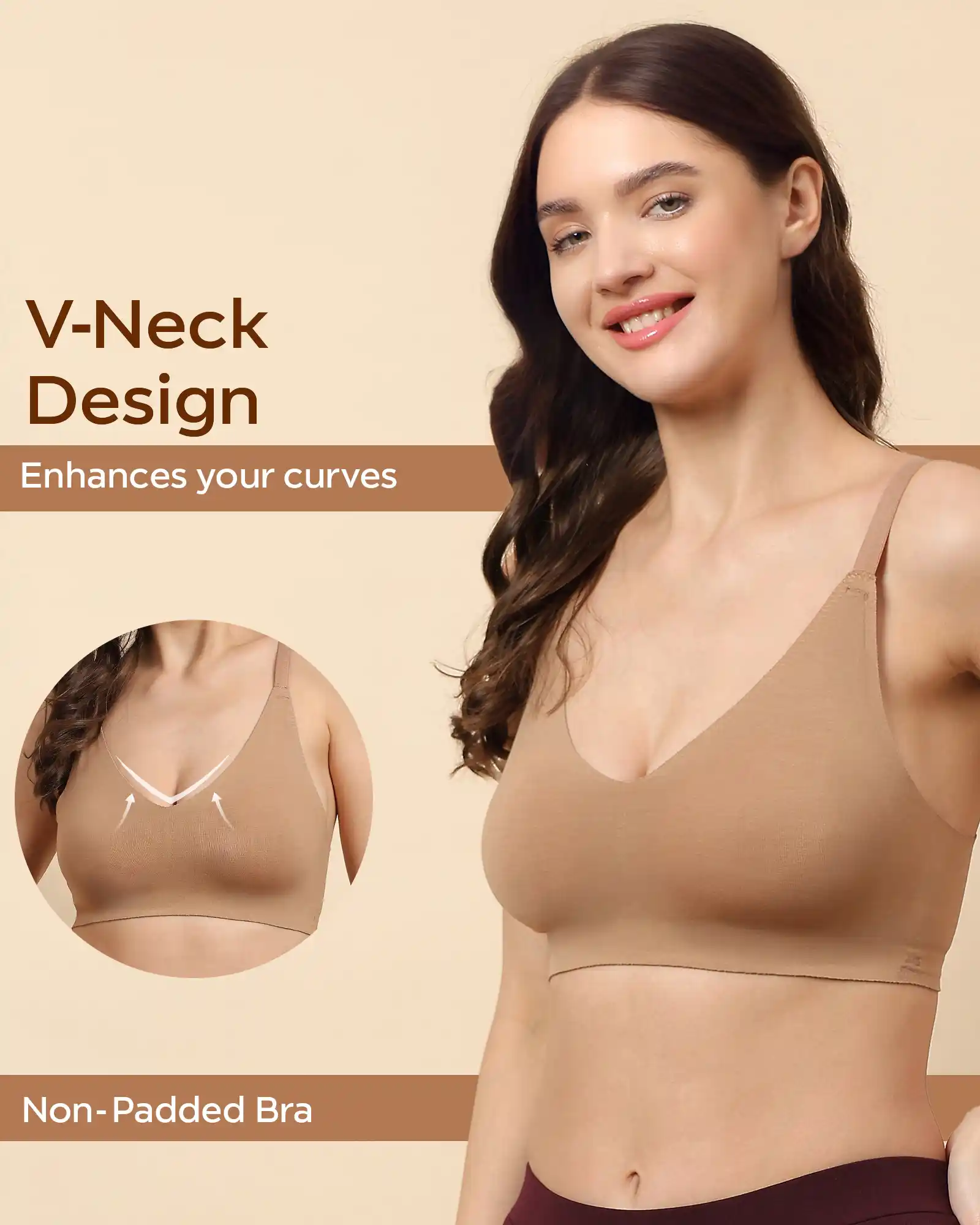 Tweens Bonded Breathable Cotton Non-Padded Full-Coverage Bra with Hidden Concealer (SB-935) - Image 4