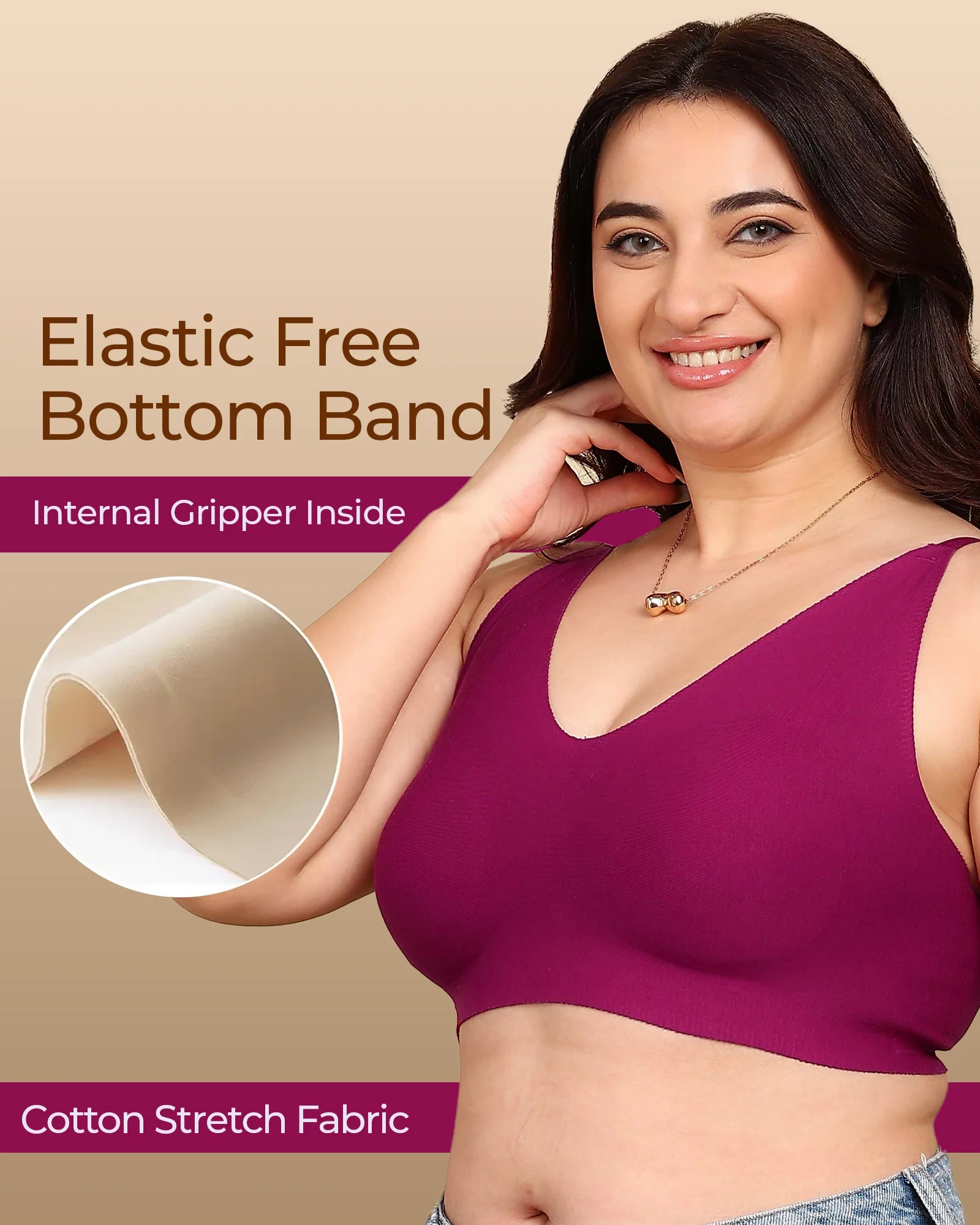 Tweens Bonded Breathable Cotton Non-Padded Full-Coverage Bra with Hidden Concealer (SB-935) - Image 46