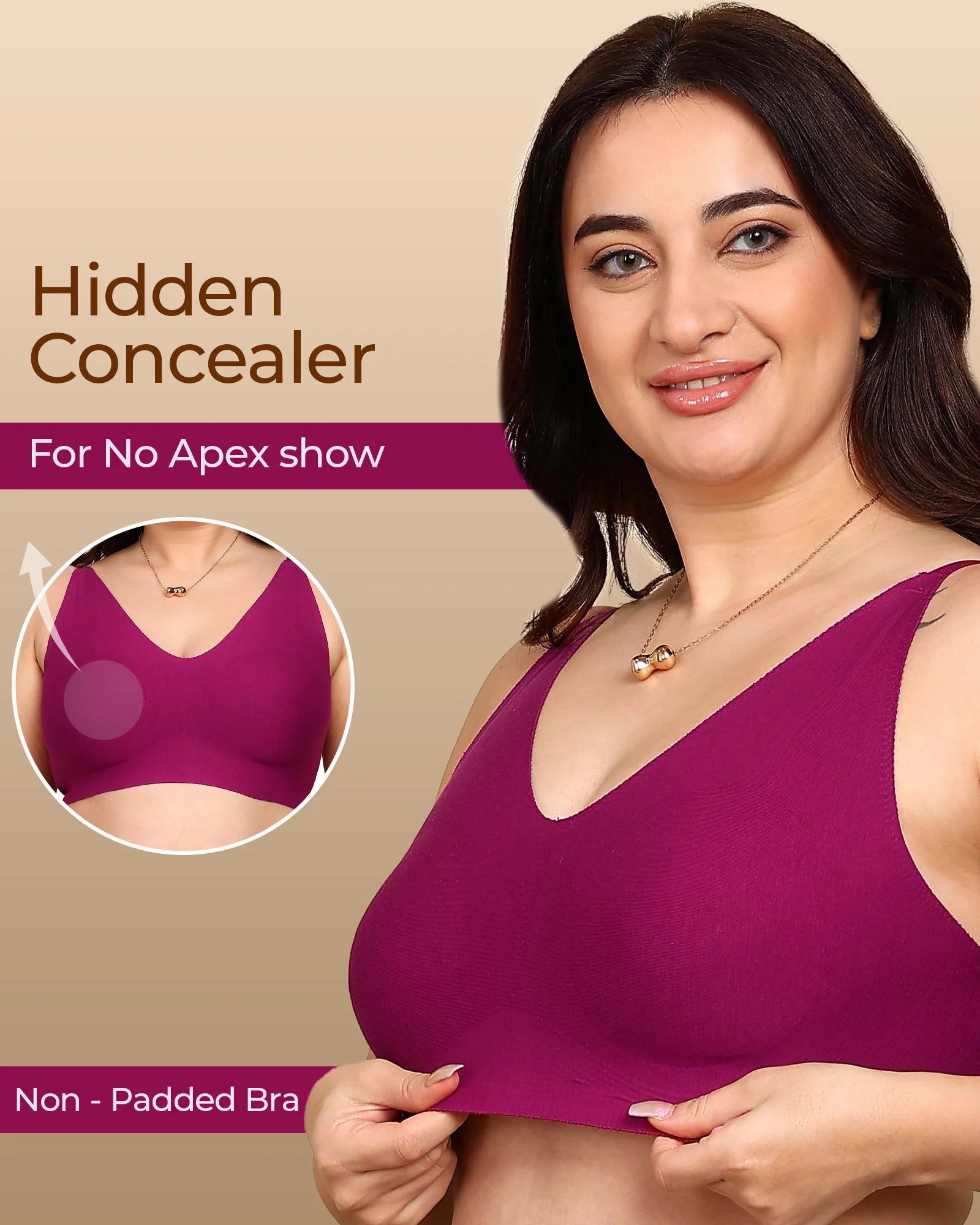 Tweens Bonded Breathable Cotton Non-Padded Full-Coverage Bra with Hidden Concealer (SB-935) - Image 50