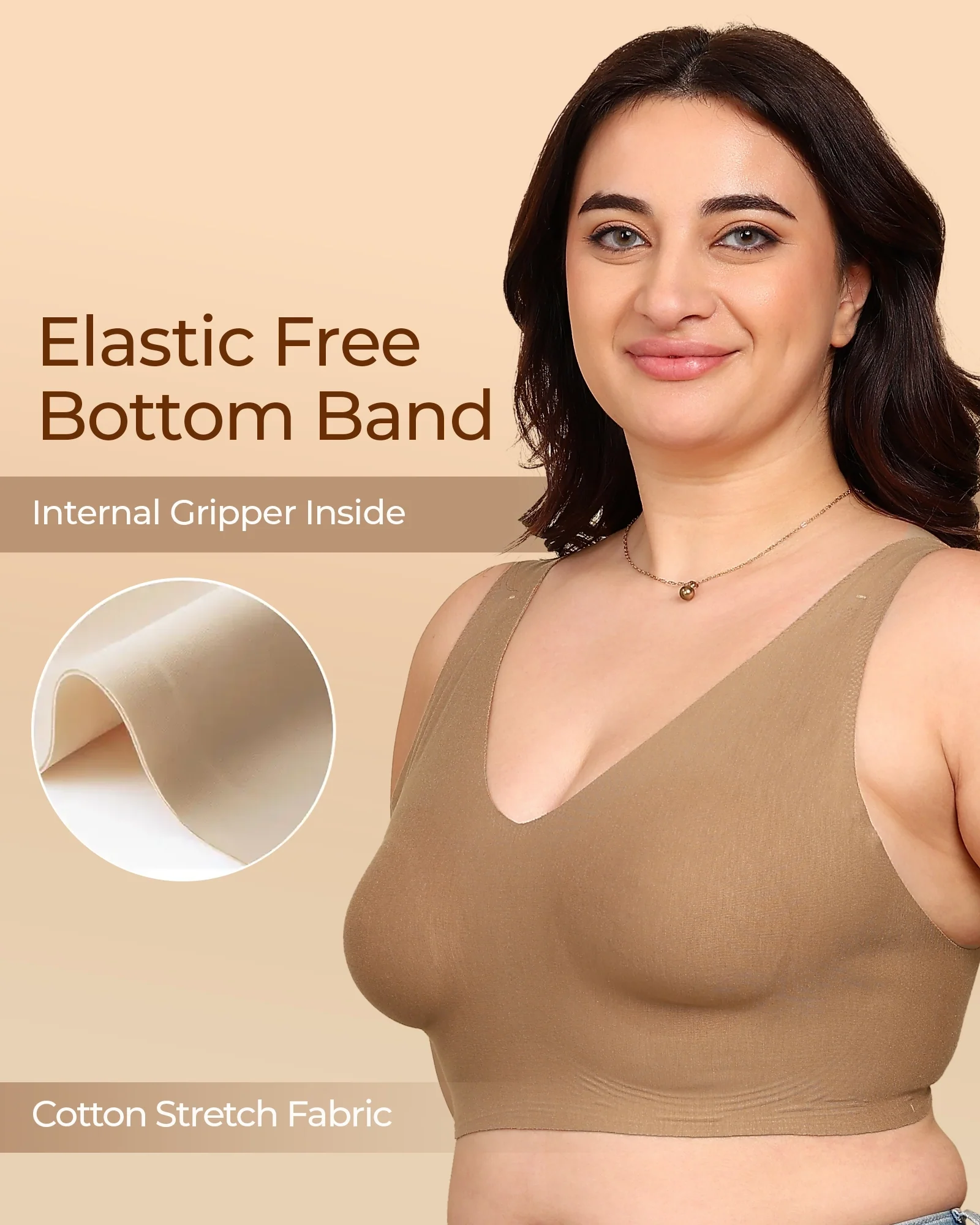 Tweens Bonded Breathable Cotton Non-Padded Full-Coverage Bra with Hidden Concealer (SB-935) - Image 8