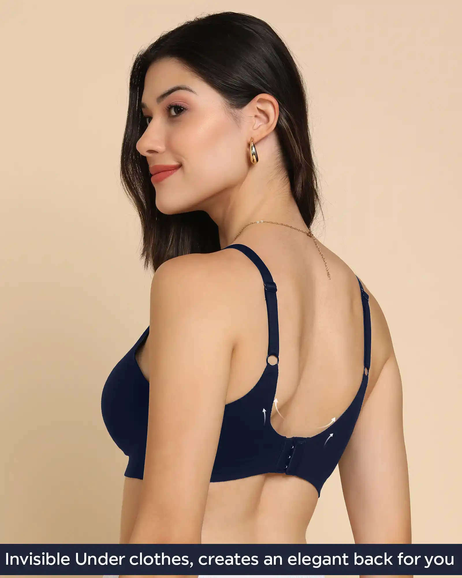 Tweens Bonded Breathable Cotton Non-Padded Full-Coverage Bra with Hidden Concealer (SB-935-Navy) - Image 4