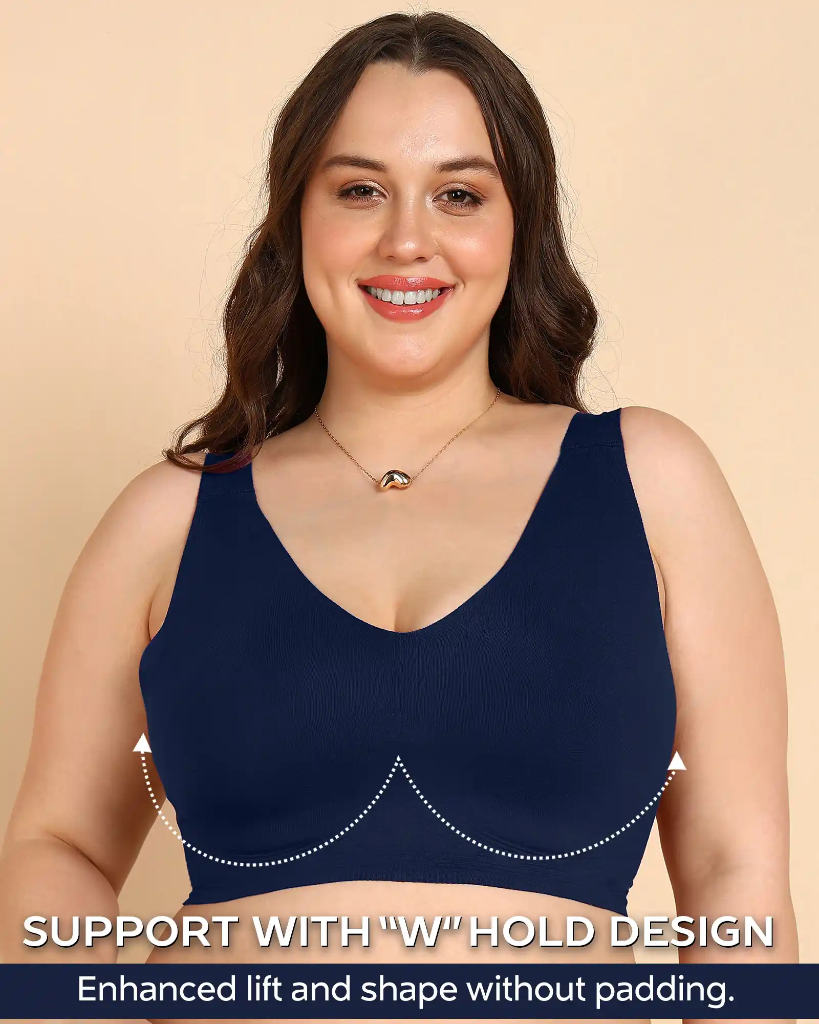 Tweens Bonded Breathable Cotton Non-Padded Full-Coverage Bra with Hidden Concealer (SB-935-Navy) - Image 9