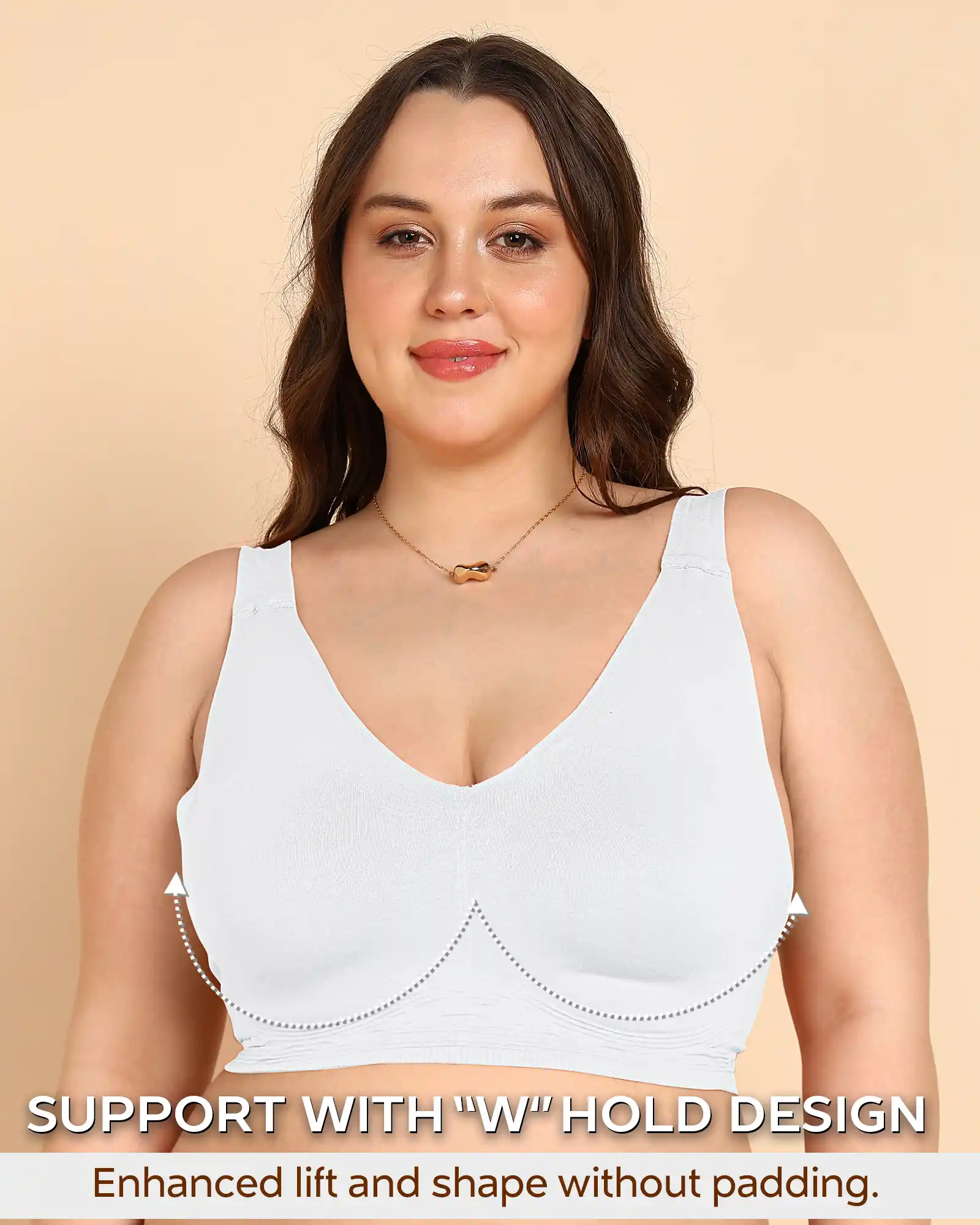 Tweens Bonded Breathable Cotton Non-Padded Full-Coverage Bra with Hidden Concealer (SB-935-White) - Image 9