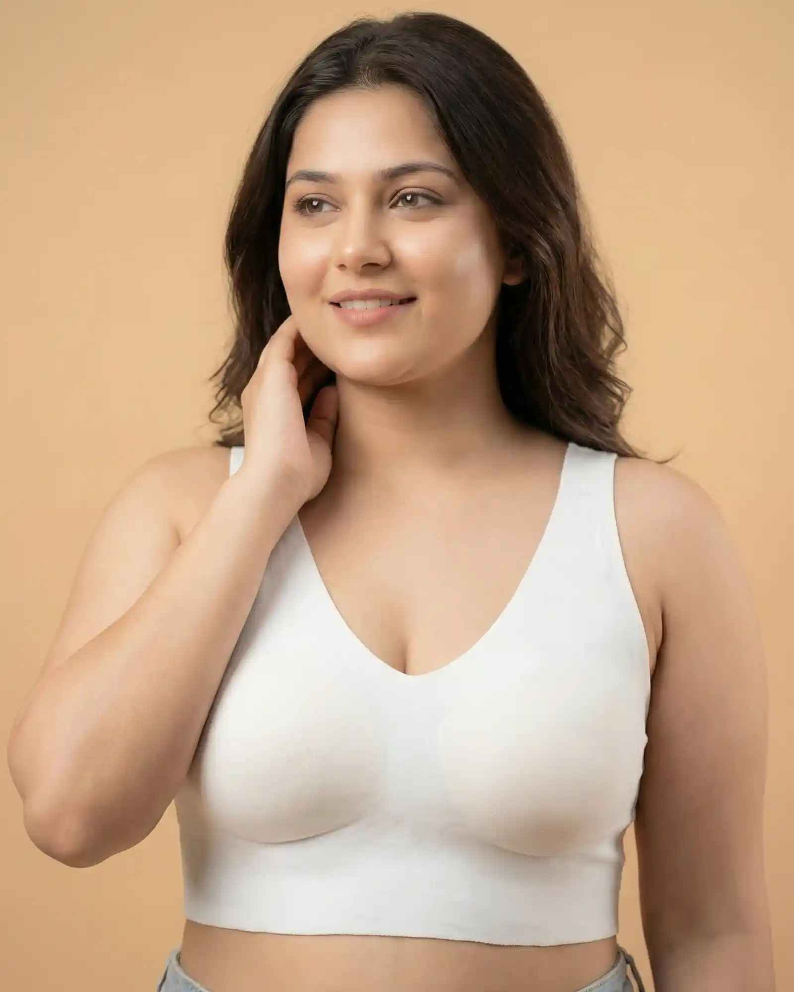 Cotton Non-Padded Full Coverage Bonded Bra (SB-935-White) - Image 8