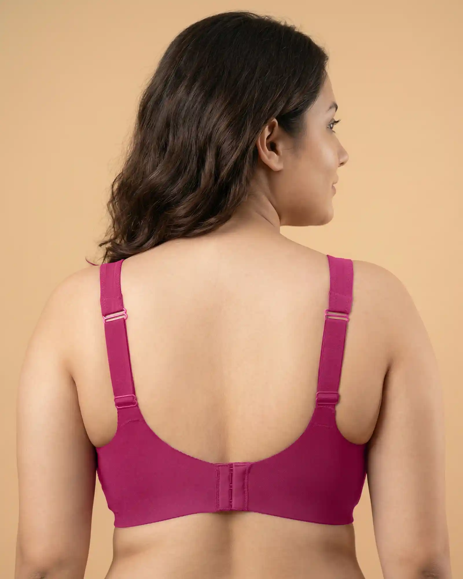 Cotton Non-Padded Full Coverage Bonded Bra (SB-935-Wine) - Image 9