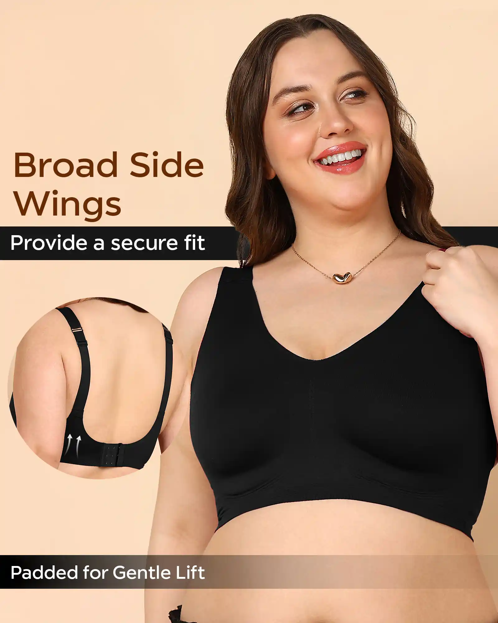 Tweens Bonded Breathable Cotton Padded Full-Coverage Bra (SB-938-Black) - Image 9