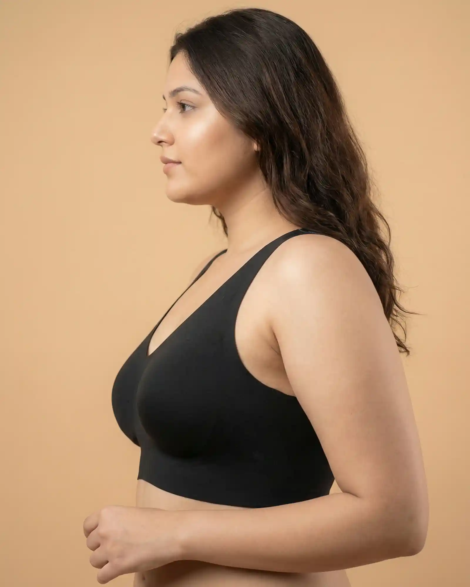 Cotton Padded Full Coverage Bonded Bra (SB-938-Black) - Image 7