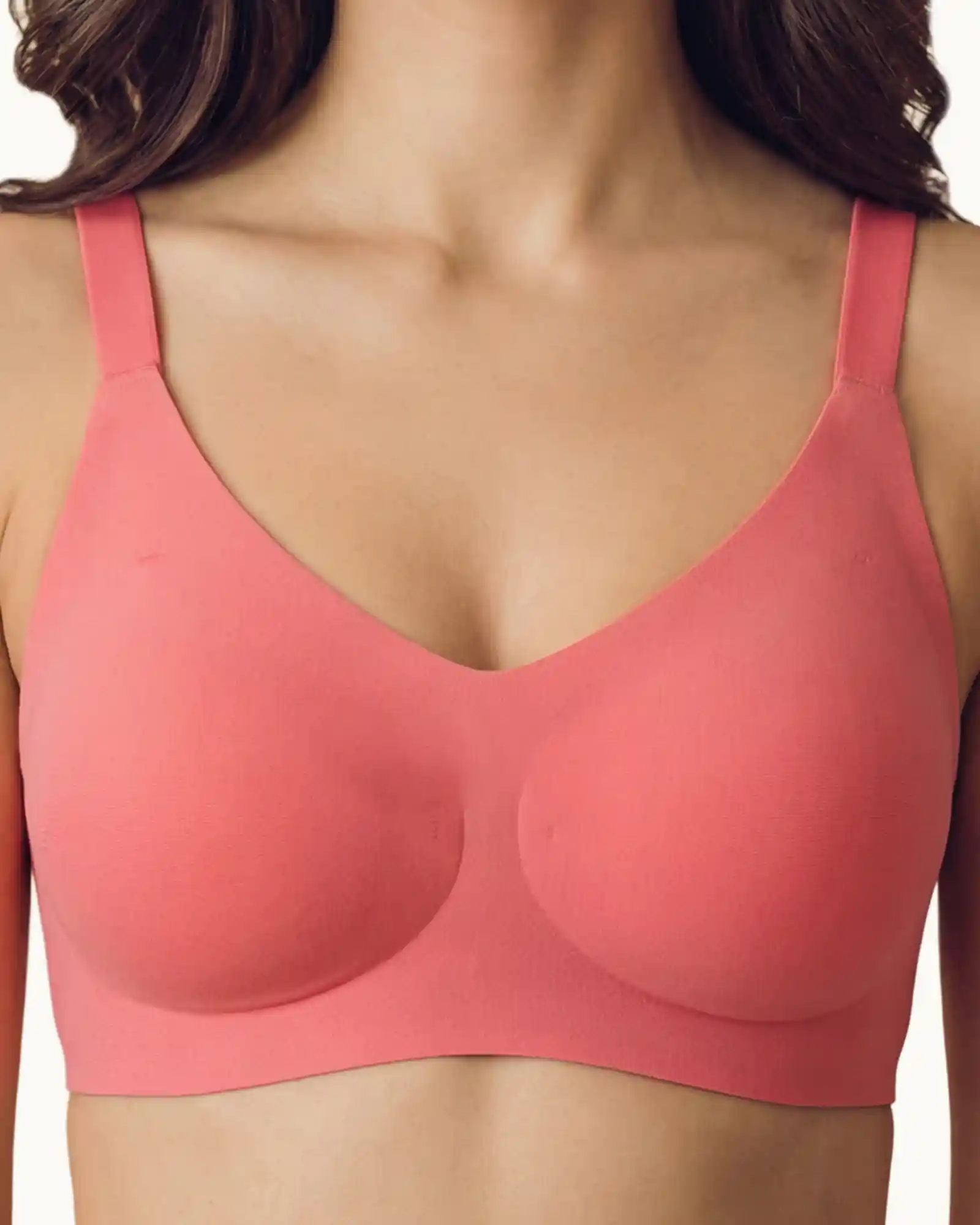 Cotton Padded Full Coverage Bonded Bra (SB-938-Coral) - Image 6