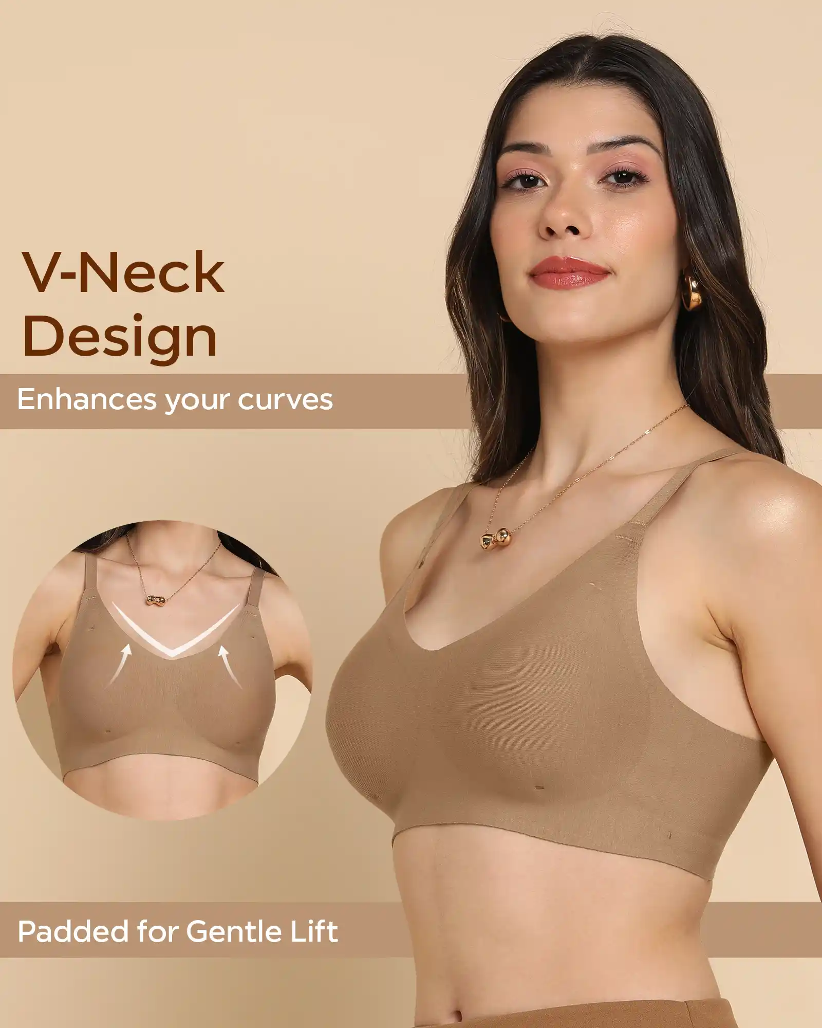 Tweens Bonded Breathable Cotton Padded Full-Coverage Bra (SB-938-Fawn) - Image 4