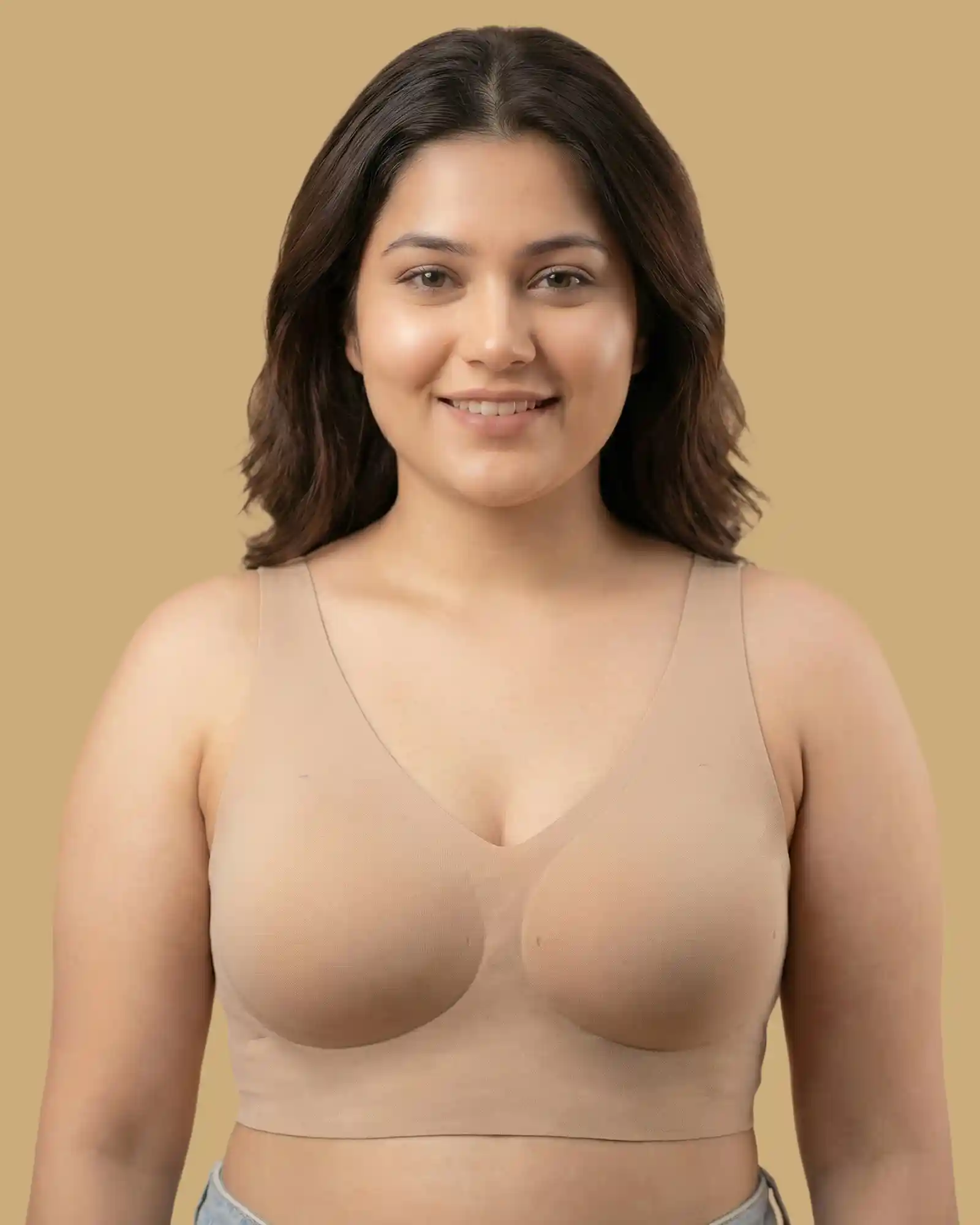 Cotton Padded Full Coverage Bonded Bra (SB-938-Fawn) - Image 6