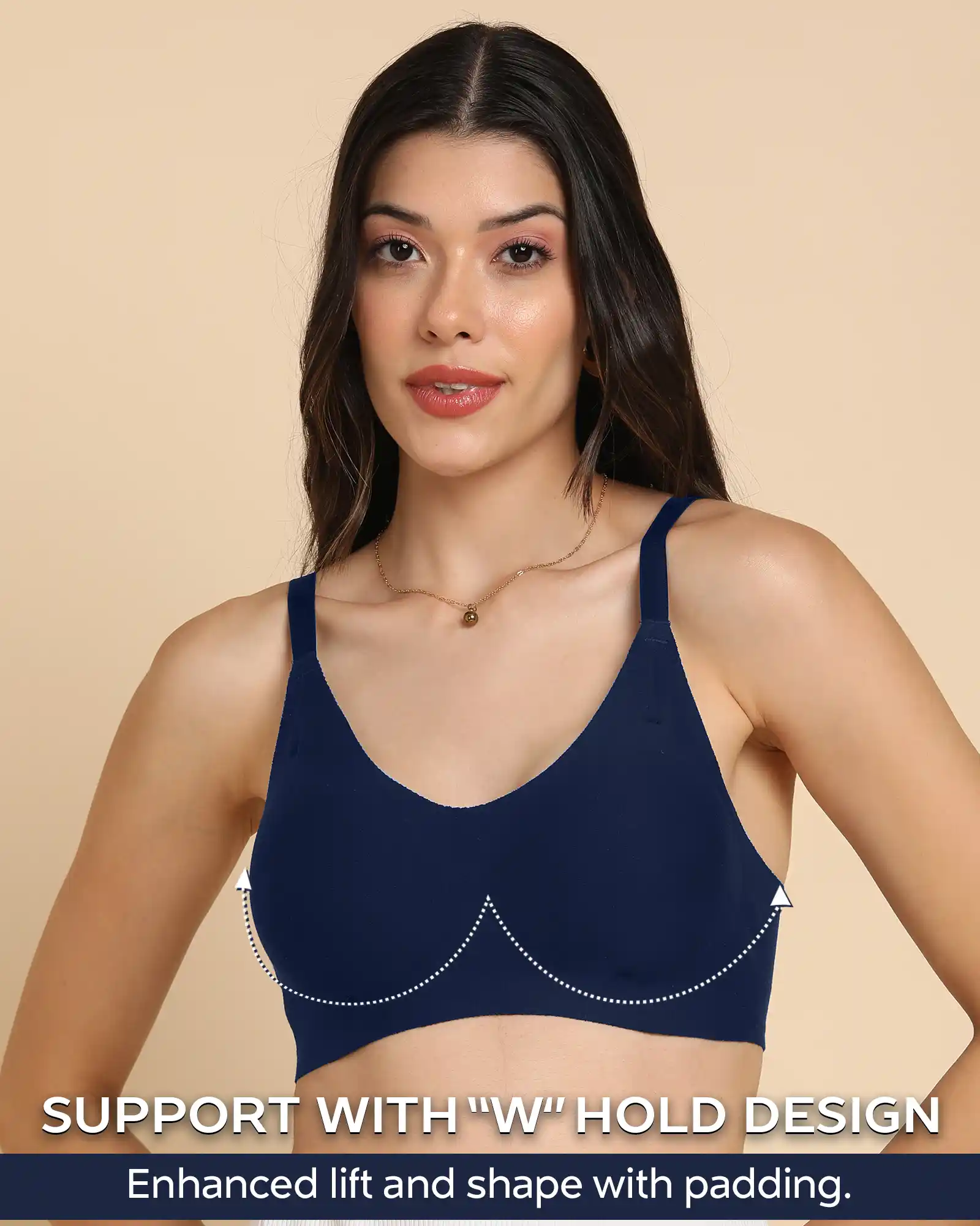 Tweens Bonded Breathable Cotton Padded Full-Coverage Bra (SB-938-Navy) - Image 3