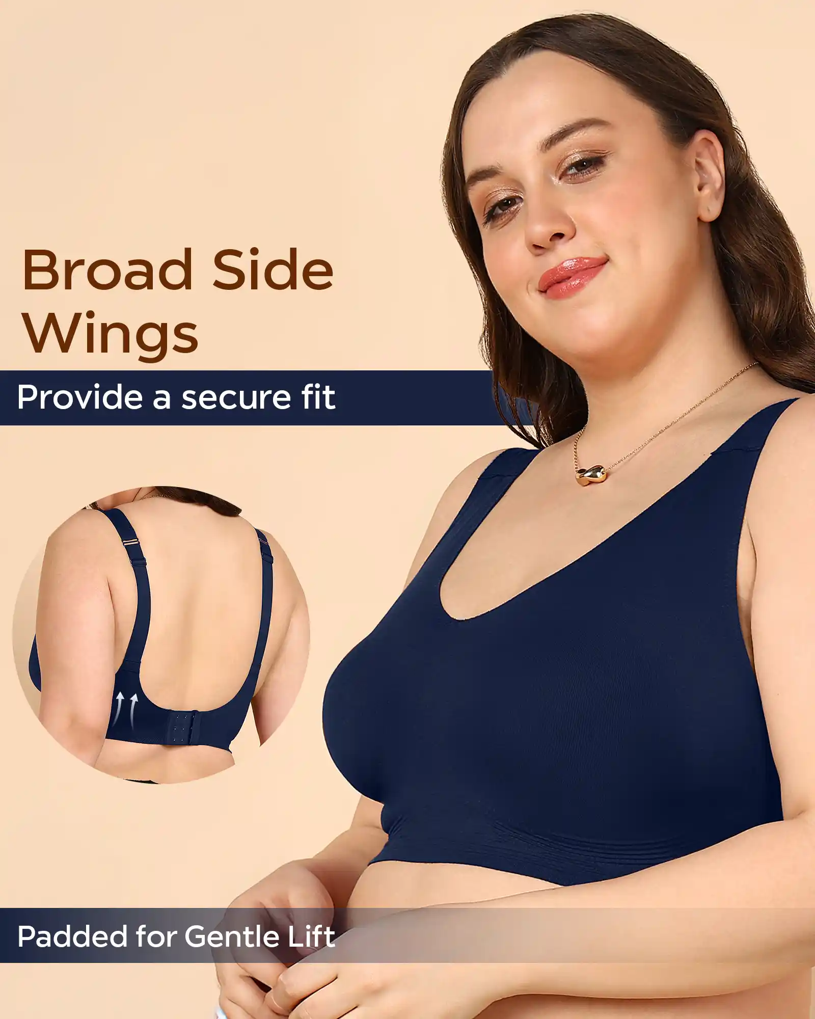 Tweens Bonded Breathable Cotton Padded Full-Coverage Bra (SB-938-Navy) - Image 9