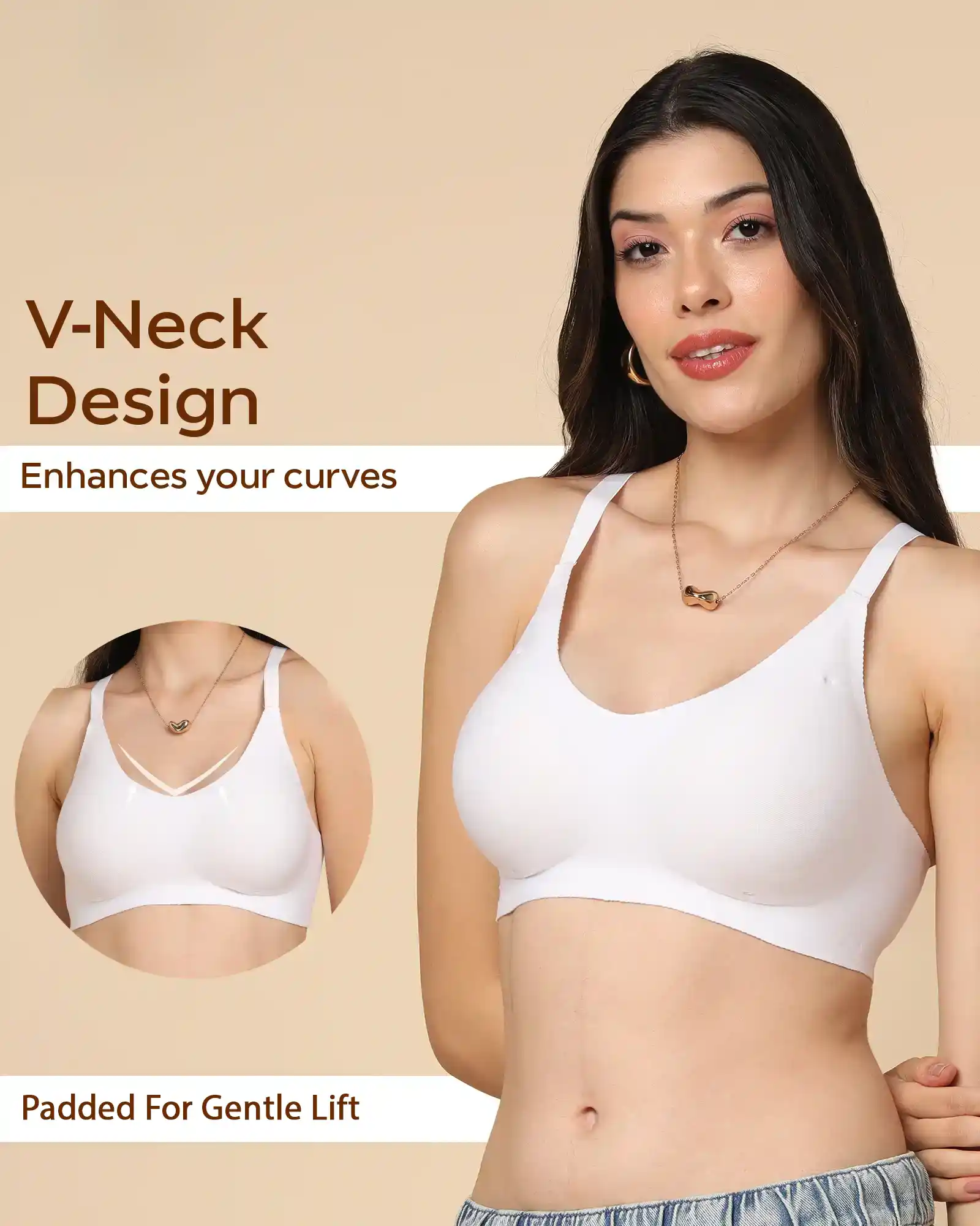 Tweens Bonded Breathable Cotton Padded Full-Coverage Bra (SB-938-White) - Image 4