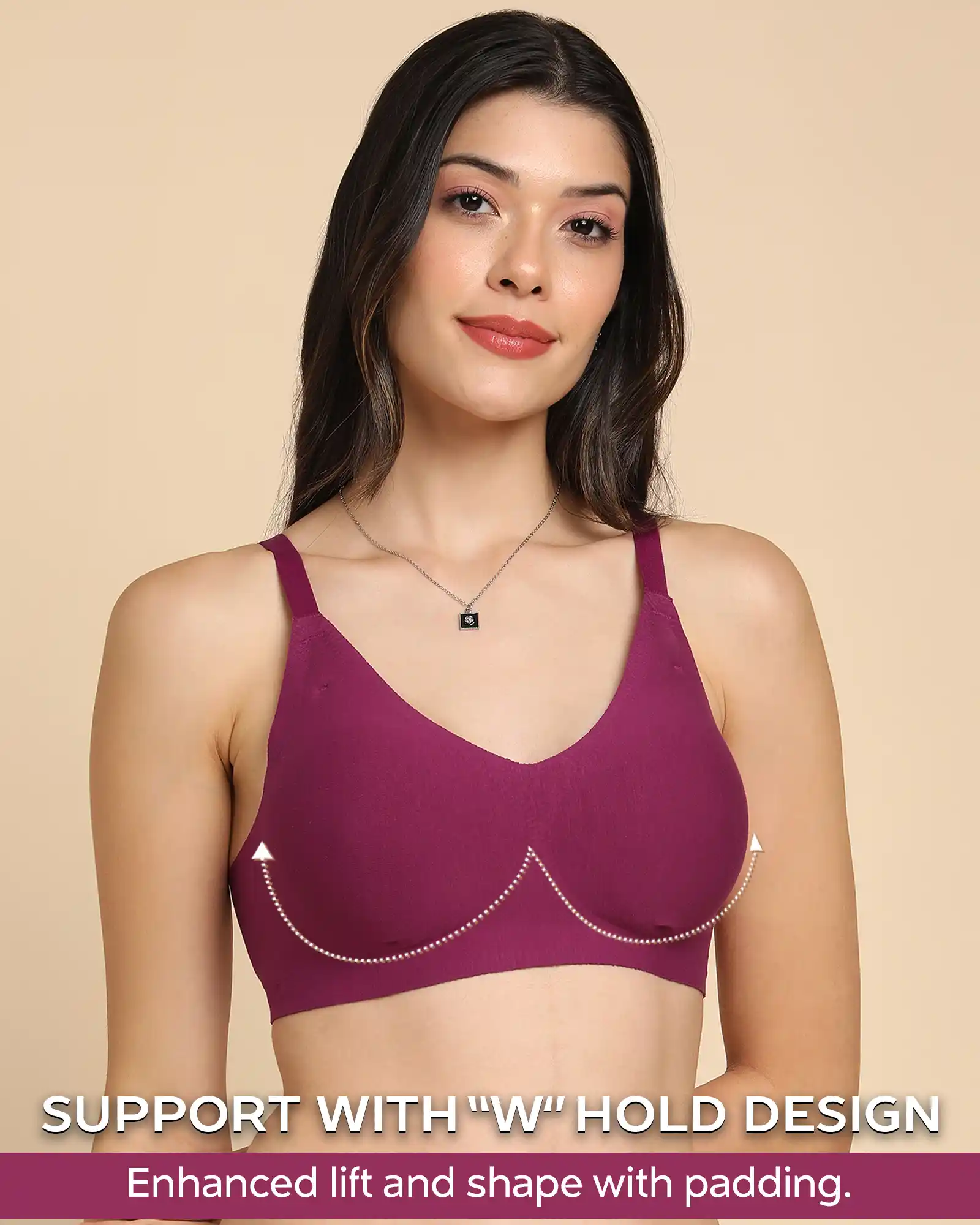 Tweens Bonded Breathable Cotton Padded Full-Coverage Bra (SB-938-Wine) - Image 3