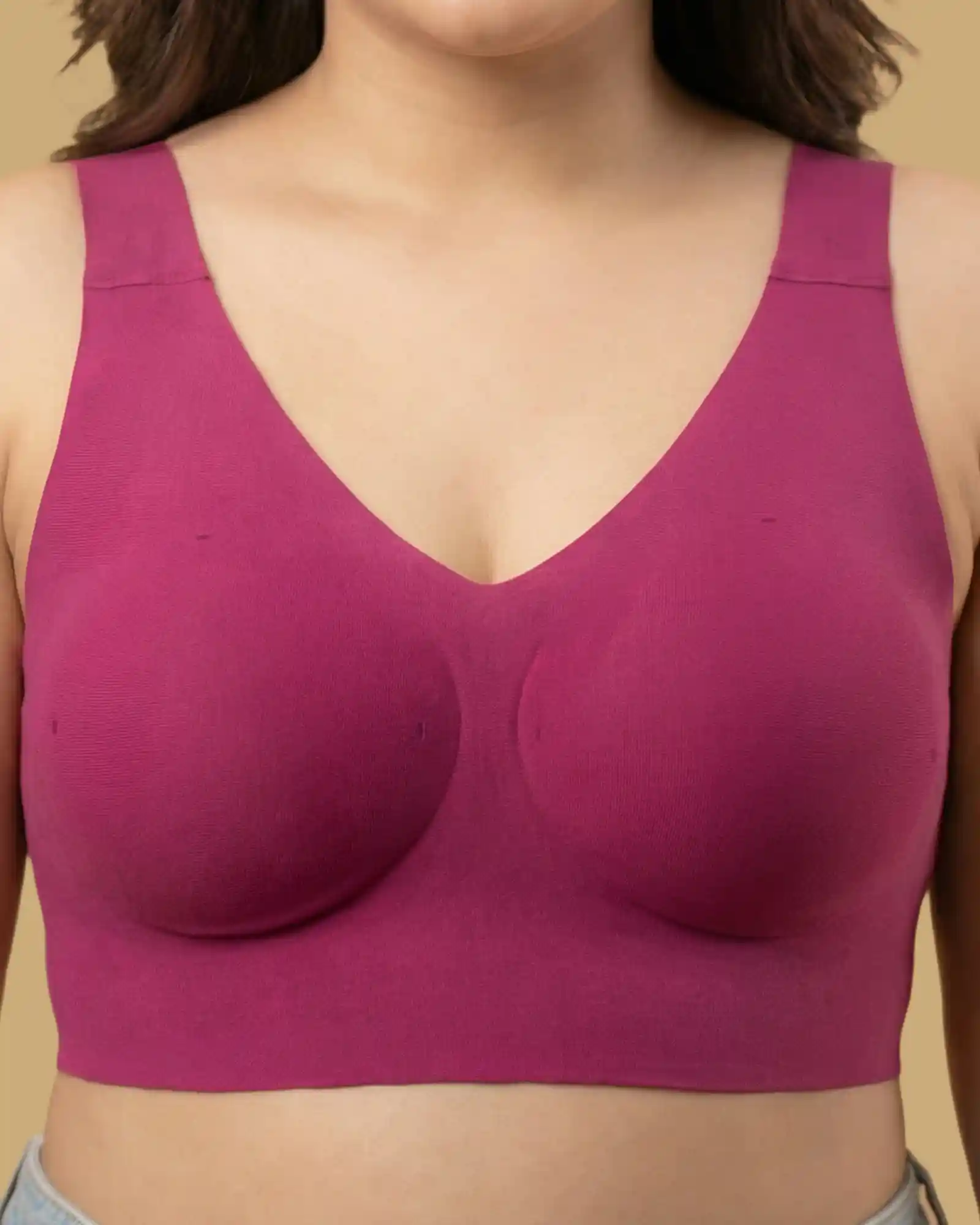 Cotton Padded Full Coverage Bonded Bra (SB-938-Wine) - Image 10