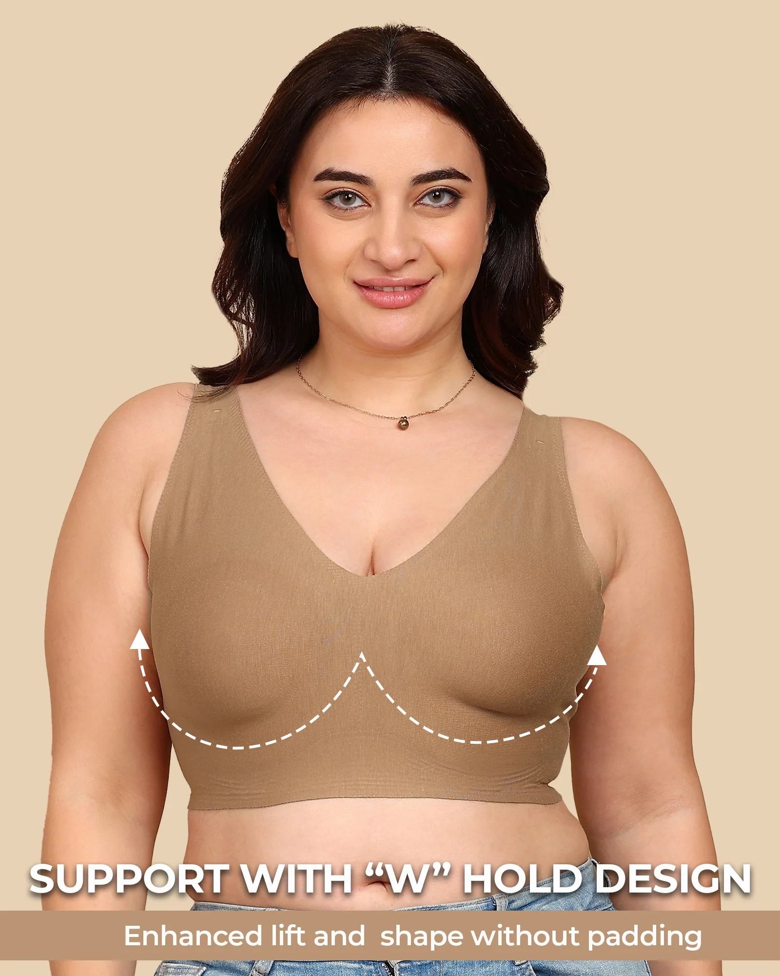 Tweens Bonded Breathable Cotton Plus-Size Full-Coverage Bra with Hidden Concealer (TW-SB-915) - Image 3