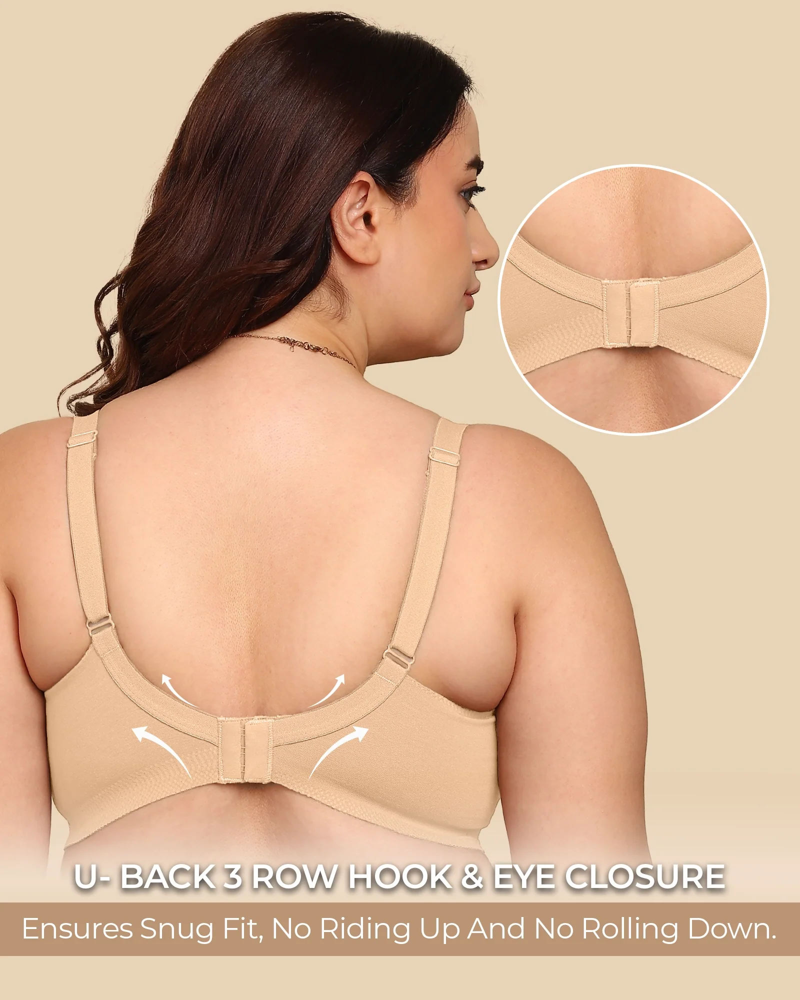 Tweens Bonded Breathable Cotton Plus-Size Non-Padded M-Frame Minimiser with Hidden Concealer (SB-9303) - Image 13