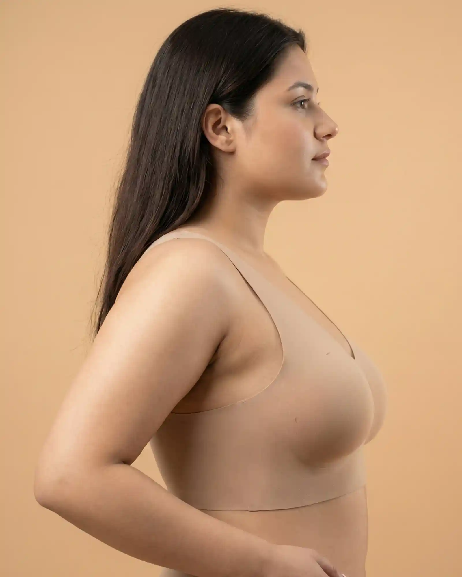 Cotton Padded Full Coverage Plus-Size Bonded Bra  (SB-918) (Fawn) - Image 2