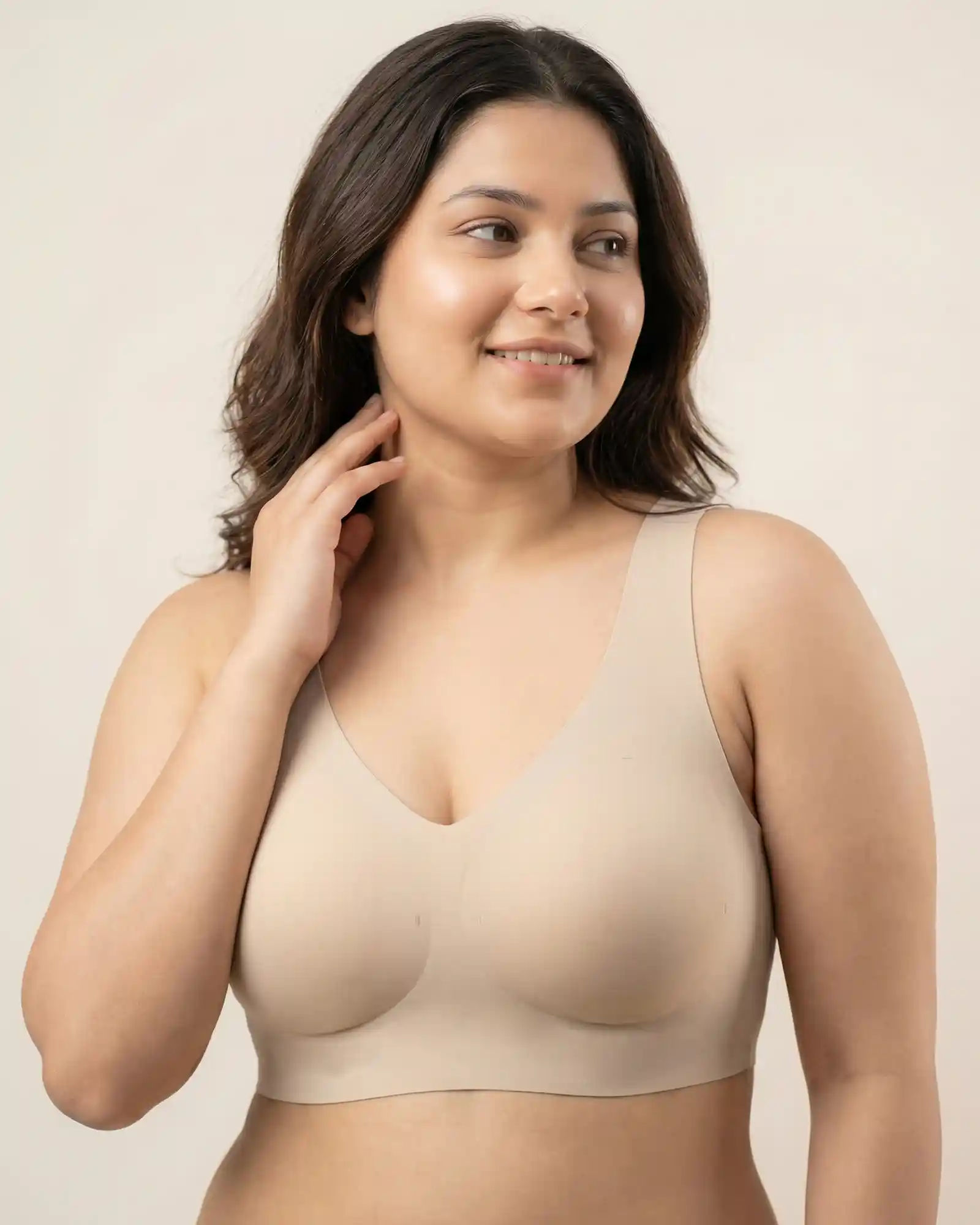 Cotton Padded Full Coverage Plus-Size Bonded Bra (SB-918-Skin) - Image 3