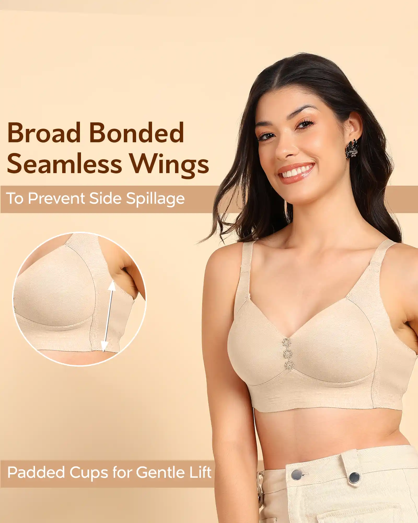 Tweens Bonded Breathable Cotton Plus-Size Padded M-Frame Minimiser (SB-9203) - Image 17