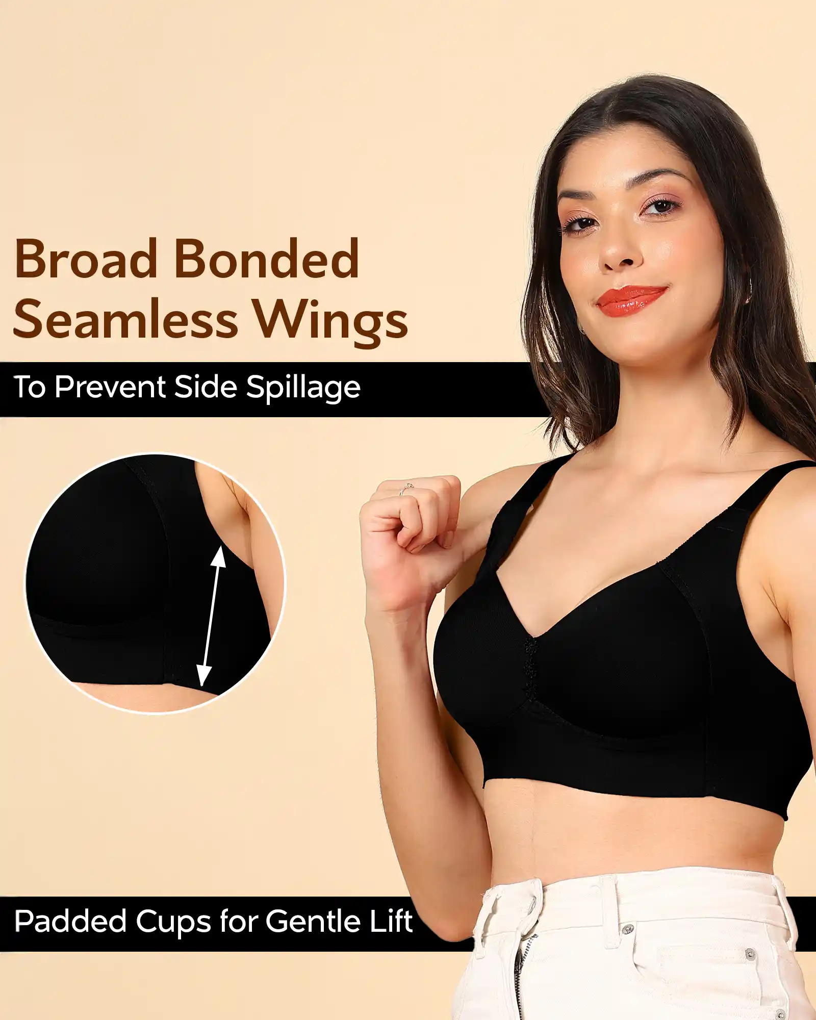Tweens Bonded Breathable Cotton Plus-Size Padded M-Frame Minimiser (SB-9203) - Image 23