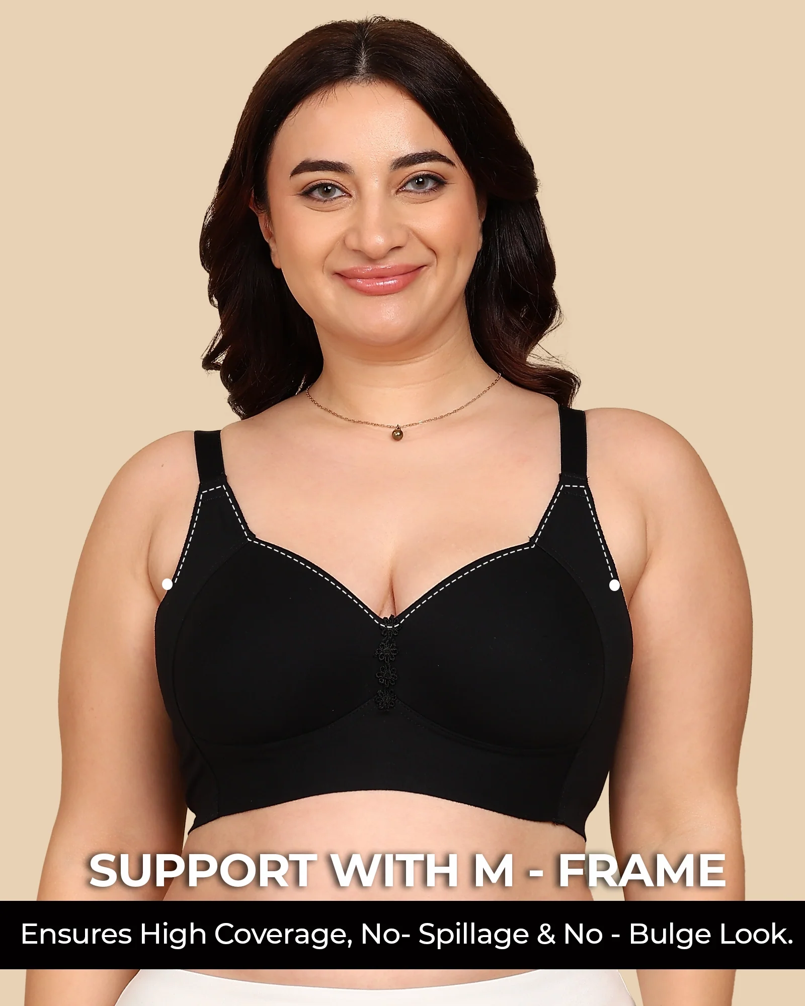 Tweens Bonded Breathable Cotton Plus-Size Padded M-Frame Minimiser (SB-9203) - Image 20