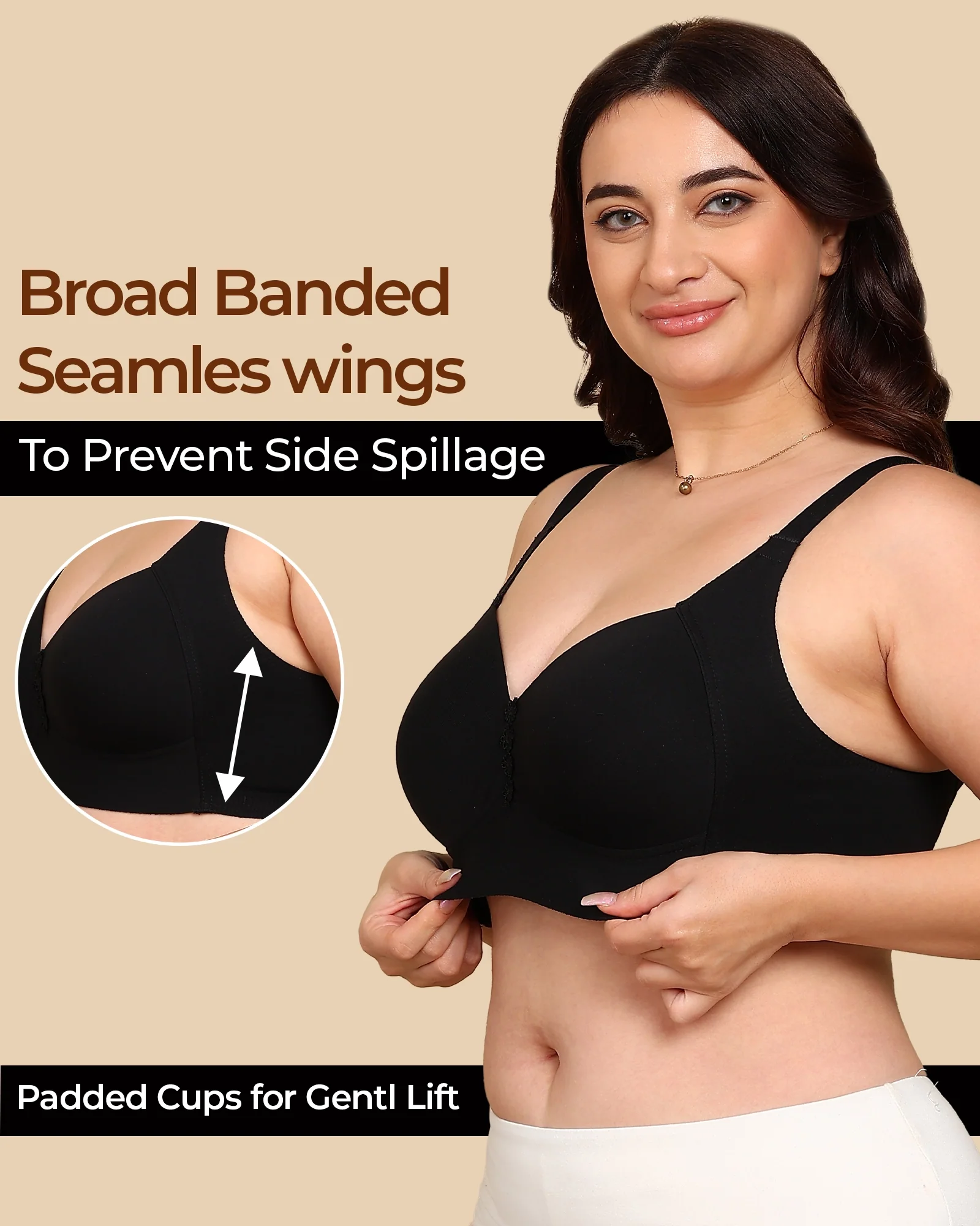 Tweens Bonded Breathable Cotton Plus-Size Padded M-Frame Minimiser (SB-9203) - Image 22