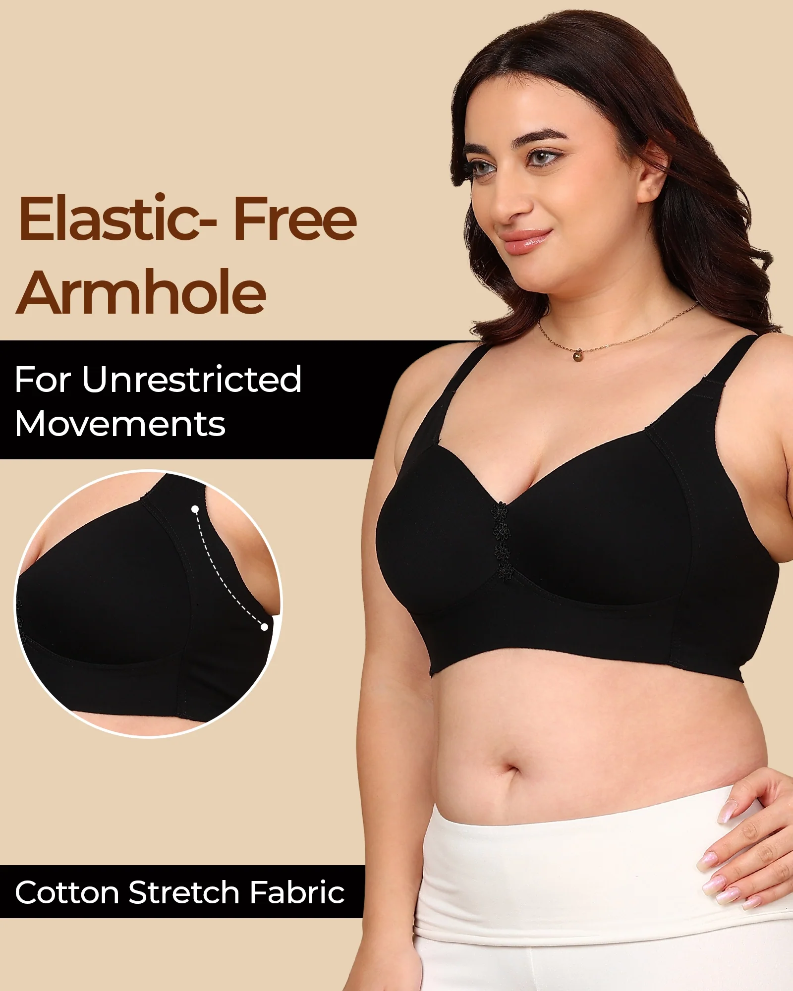 Tweens Bonded Breathable Cotton Plus-Size Padded M-Frame Minimiser (SB-9203) - Image 23