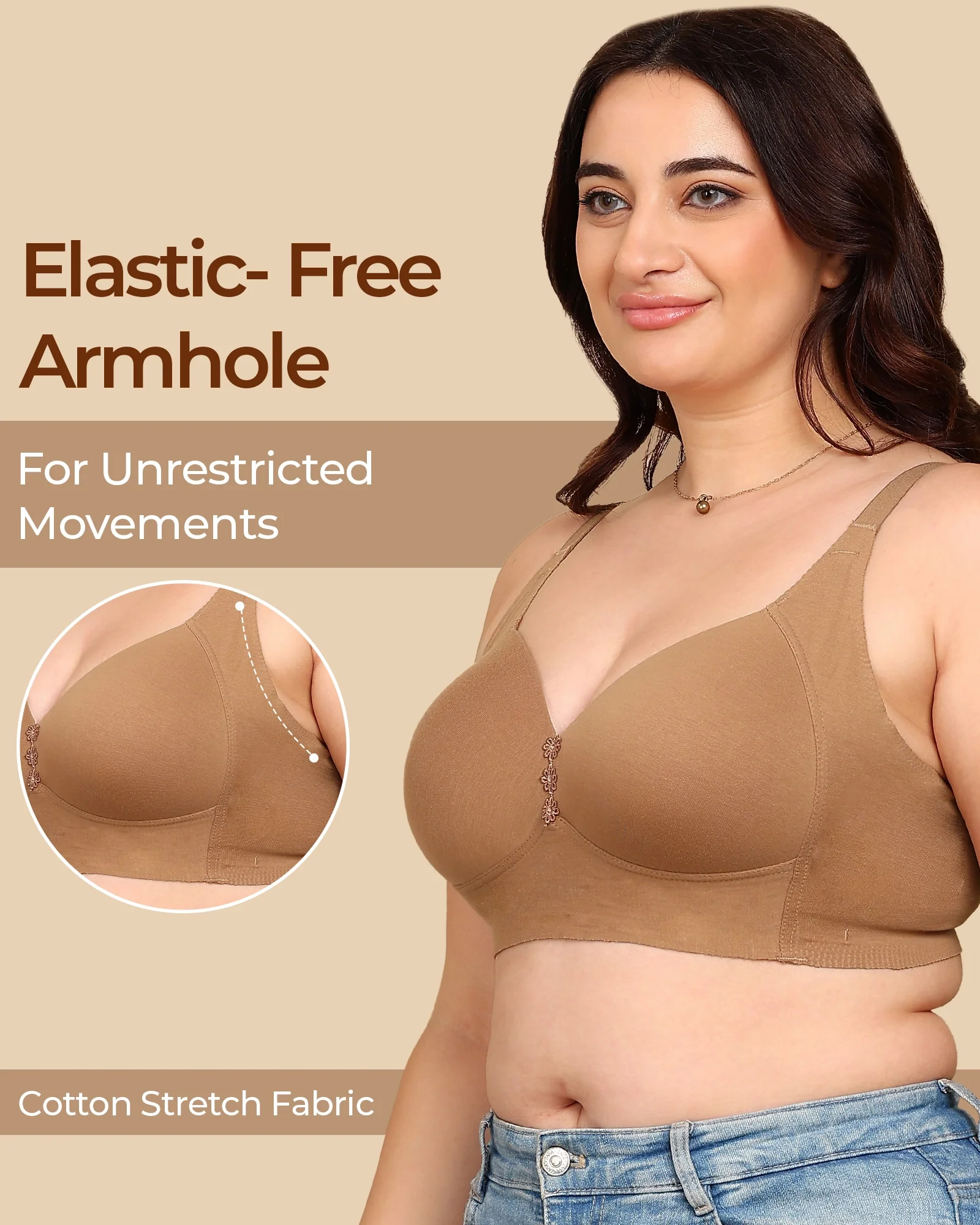 Tweens Bonded Breathable Cotton Plus-Size Padded M-Frame Minimiser (SB-9203) - Image 5