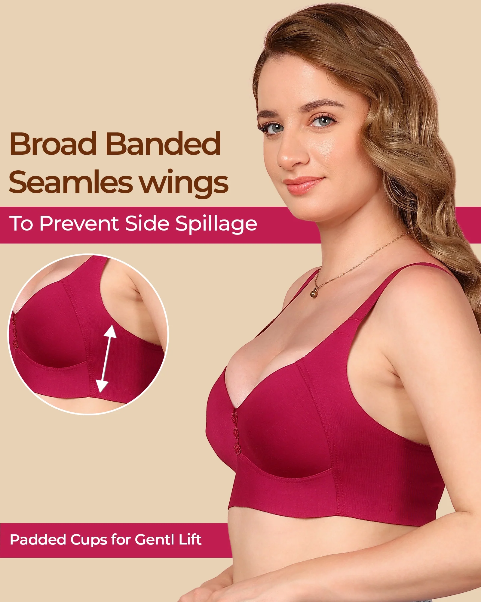 Tweens Bonded Breathable Cotton Plus-Size Padded M-Frame Minimiser (TW-SB-9203) - Image 16