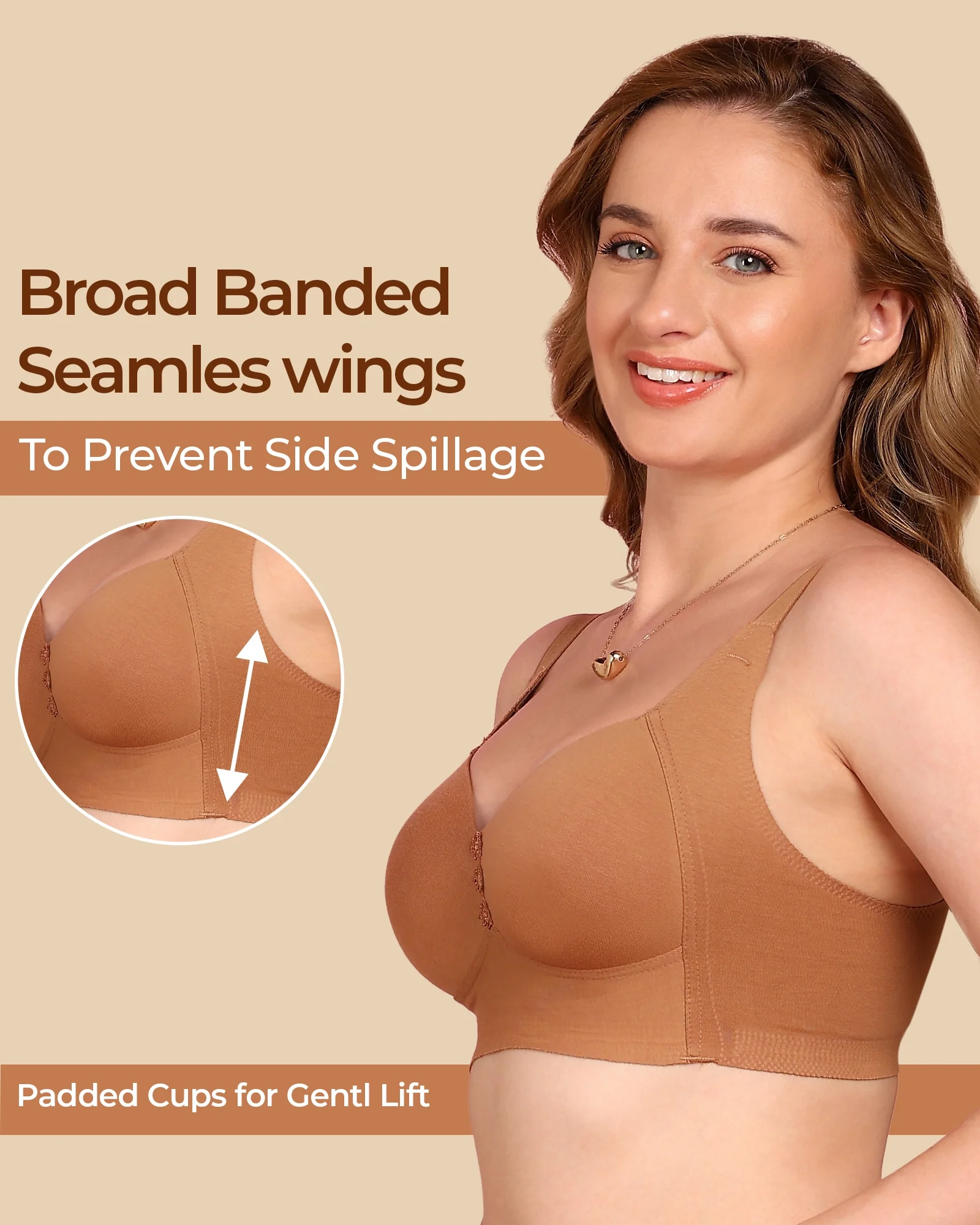 Tweens Bonded Breathable Cotton Plus-Size Padded M-Frame Minimiser (TW-SB-9203) - Image 4