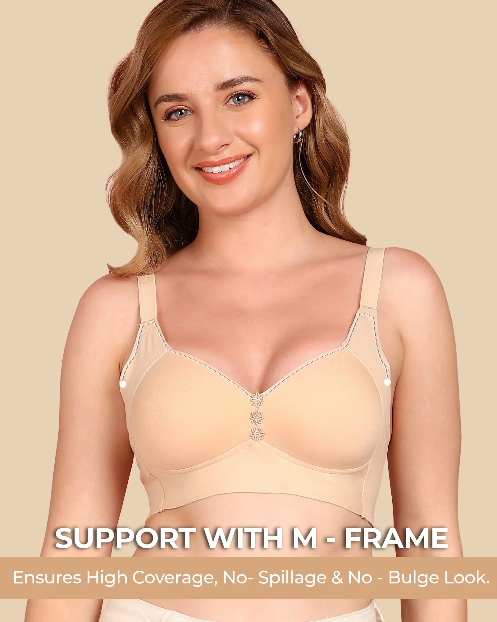 Tweens Bonded Breathable Cotton Plus-Size Padded M-Frame Minimiser (TW-SB-9203) - Image 8