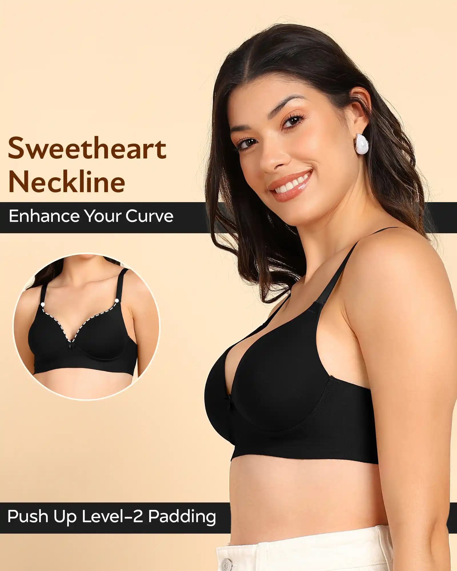 Tweens Bonded Breathable Cotton Push-Up 3/4-Coverage Maximiser Bra (Level 2 Padding) (SB-97015) - Image 23