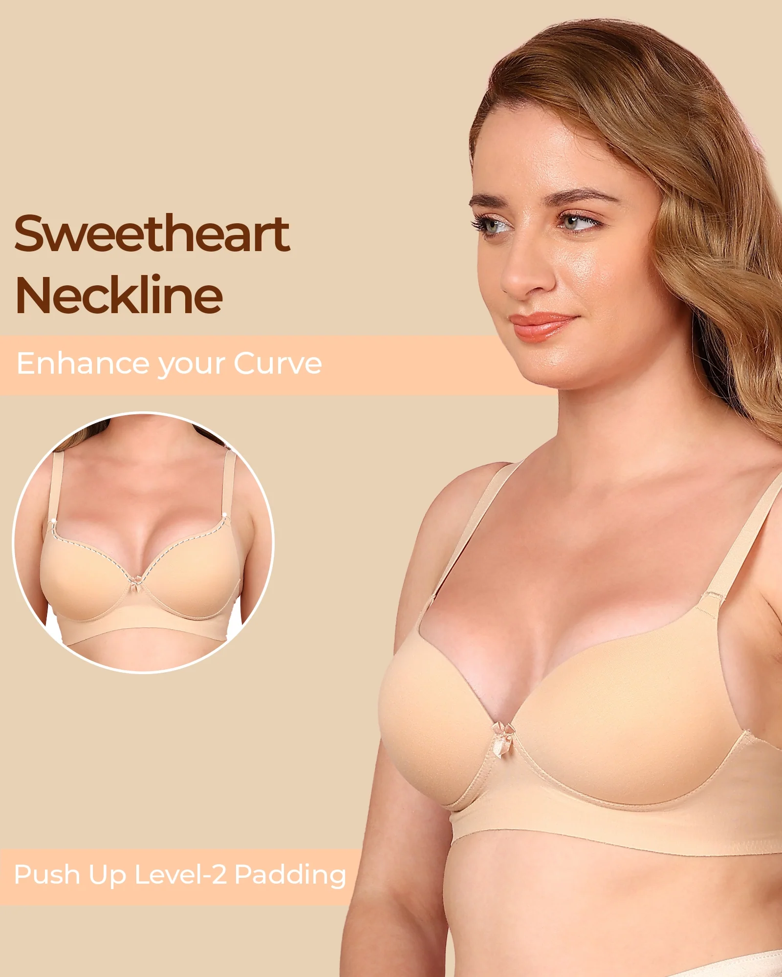 Tweens Bonded Breathable Cotton Push-Up 3/4-Coverage Maximiser Bra (Level 2 Padding) (SB-97015) - Image 10