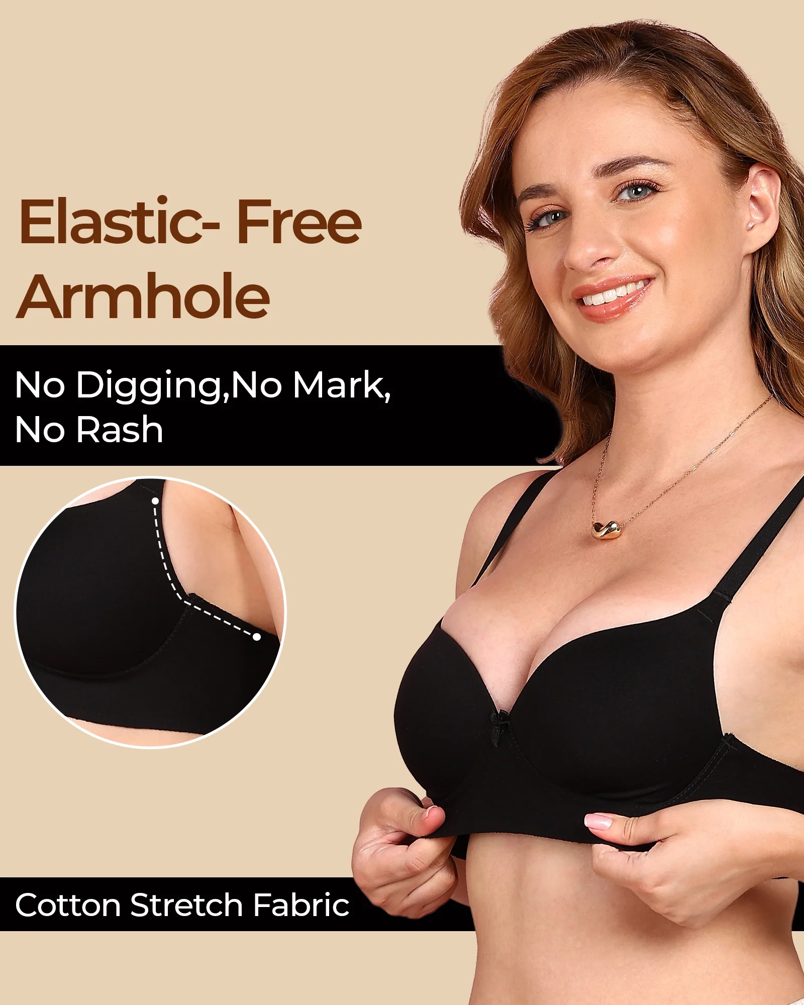 Tweens Bonded Breathable Cotton Push-Up 3/4-Coverage Maximiser Bra (Level 2 Padding) (SB-97015) - Image 23