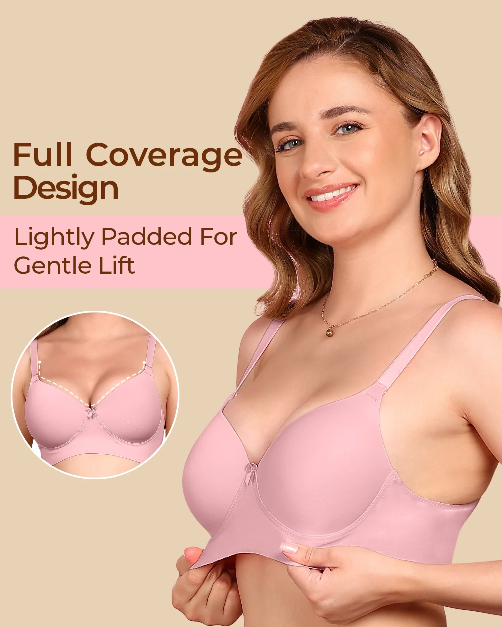 Tweens Bonded Polyamide Lightly Padded Bra (Level 1 Padding) (SB-95991) - Image 5