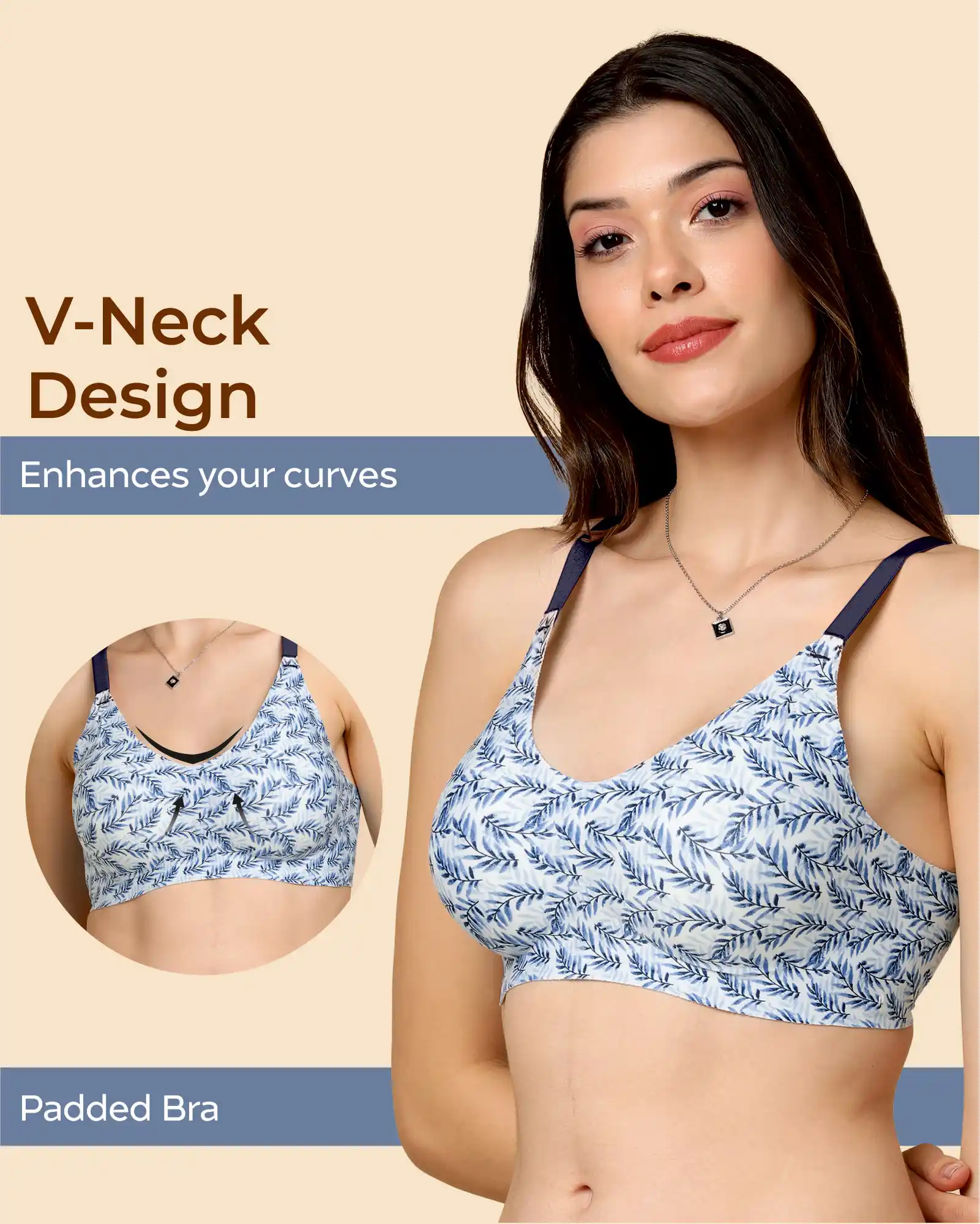 Tweens Bonded Printed Full-Coverage Padded Bra (SB-6830 PR) - Image 4
