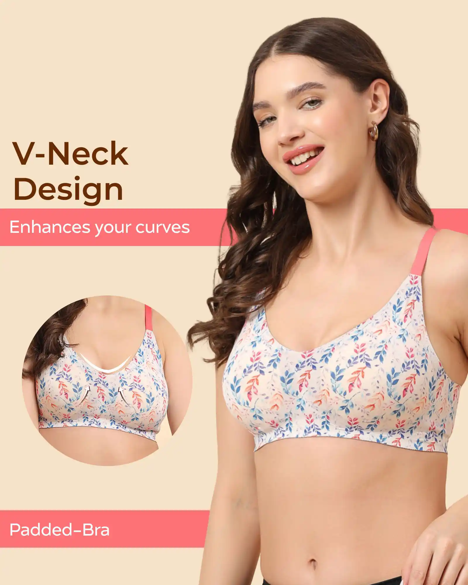 Tweens Bonded Printed Full-Coverage Padded Bra (SB-68 PR) - Image 4