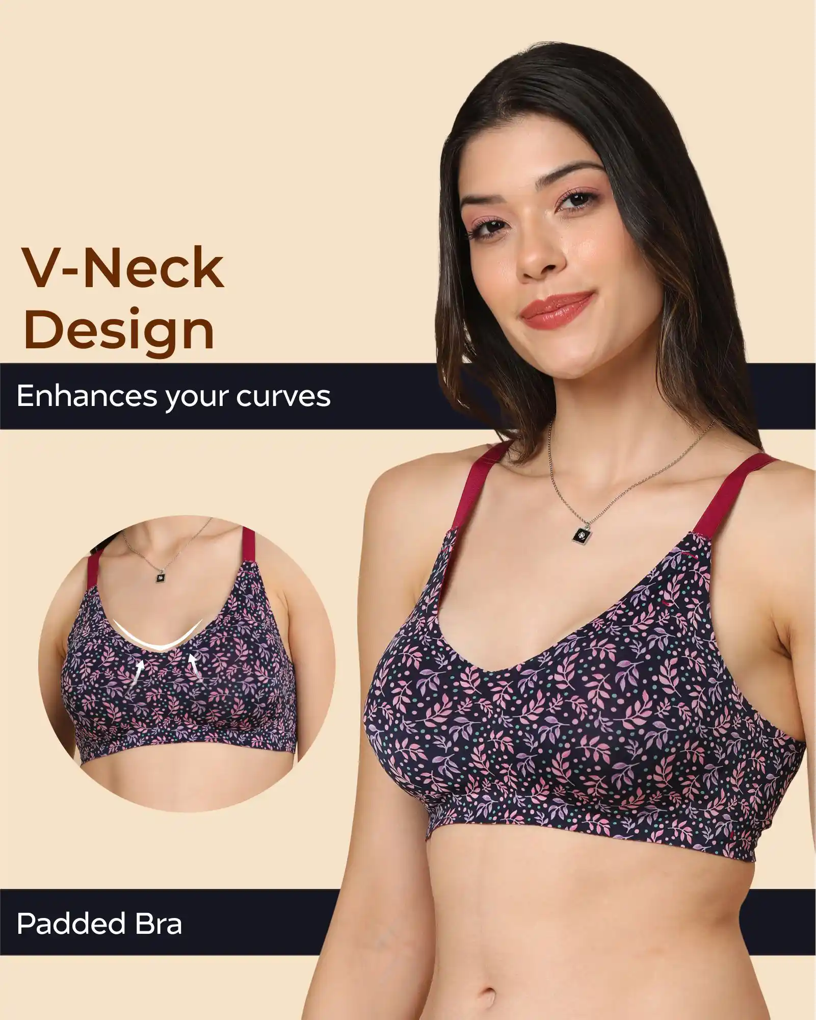 Tweens Bonded Printed Full-Coverage Padded Bra (SB-68 PR) - Image 9