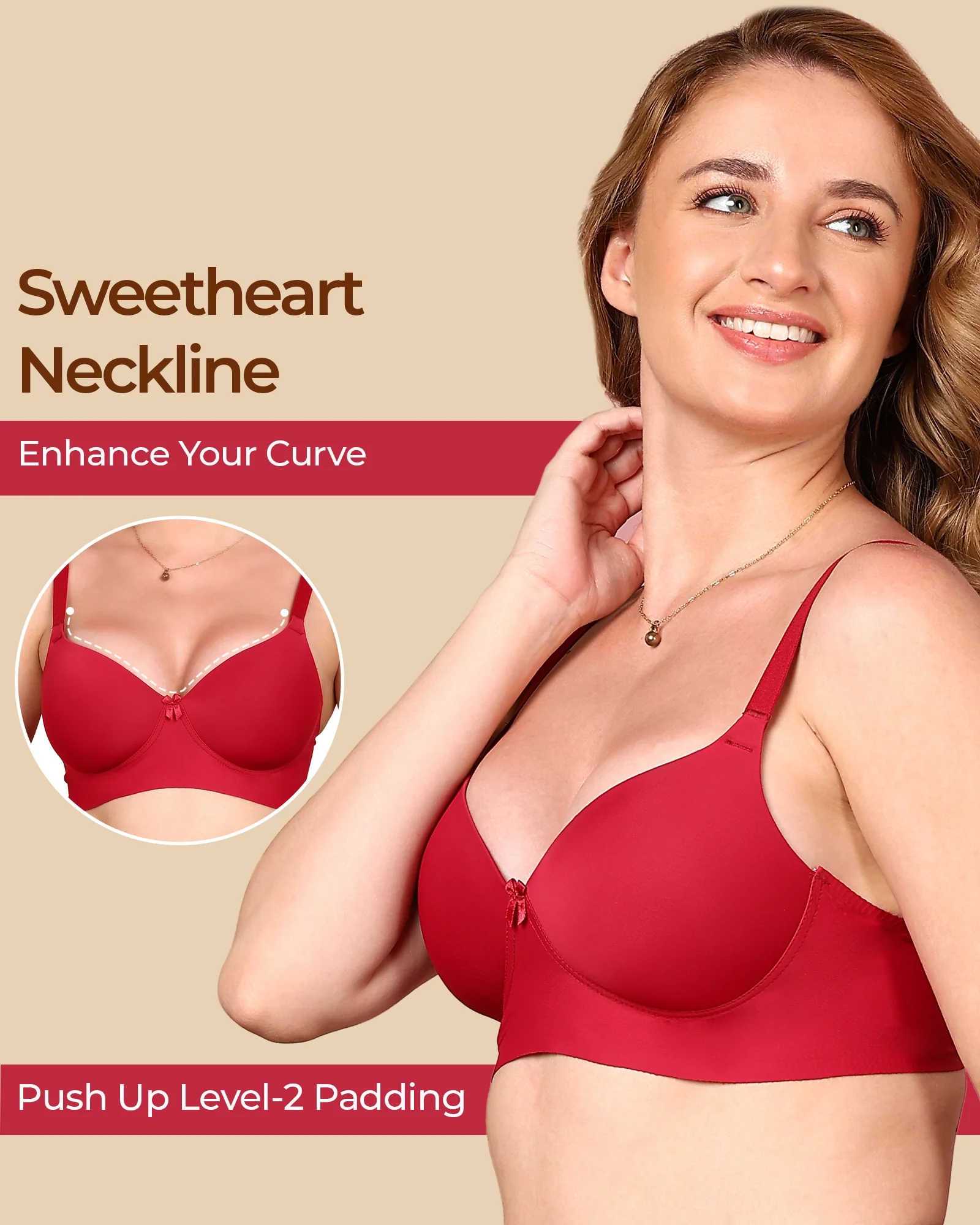 Tweens Bonded Polyamide Push-Up 3/4 Coverage Maximiser Bra (Level 2 Padding) (SB-95107) - Image 40